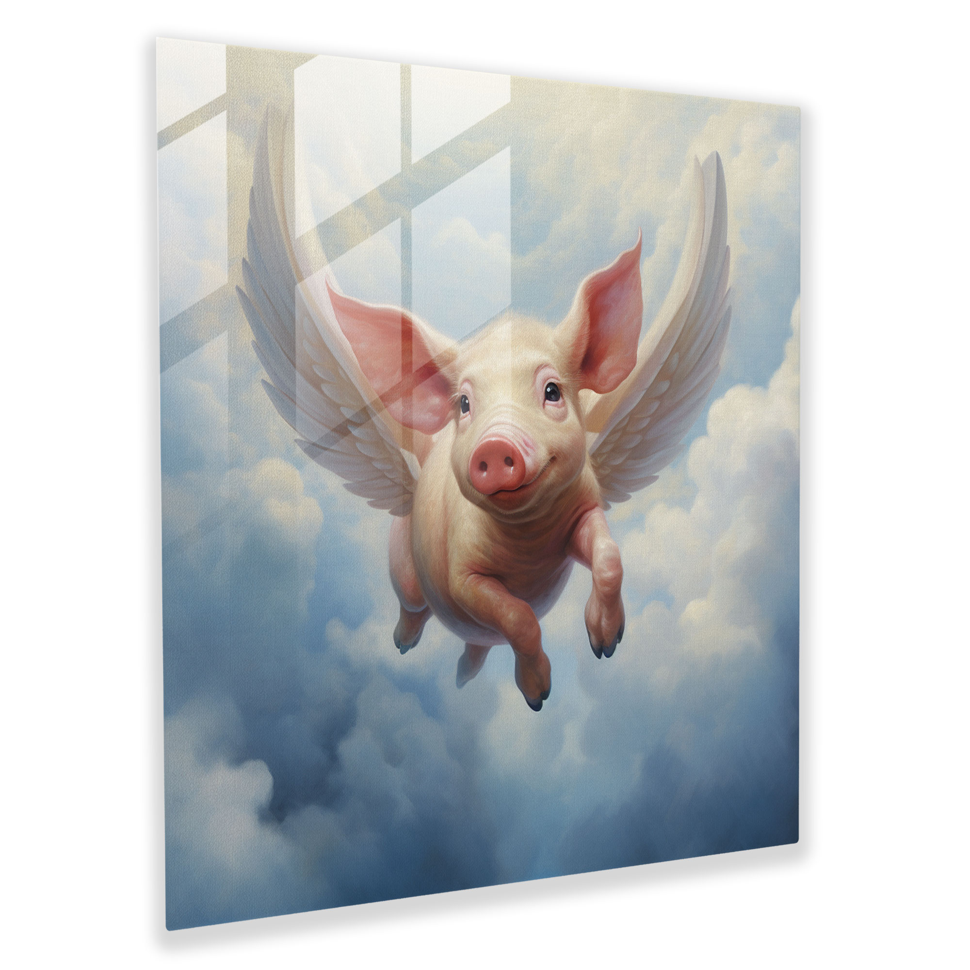 Glasbild Pink Floyd - Schwein im Flug - Wanddekoration traumhaft Glaswandkunst