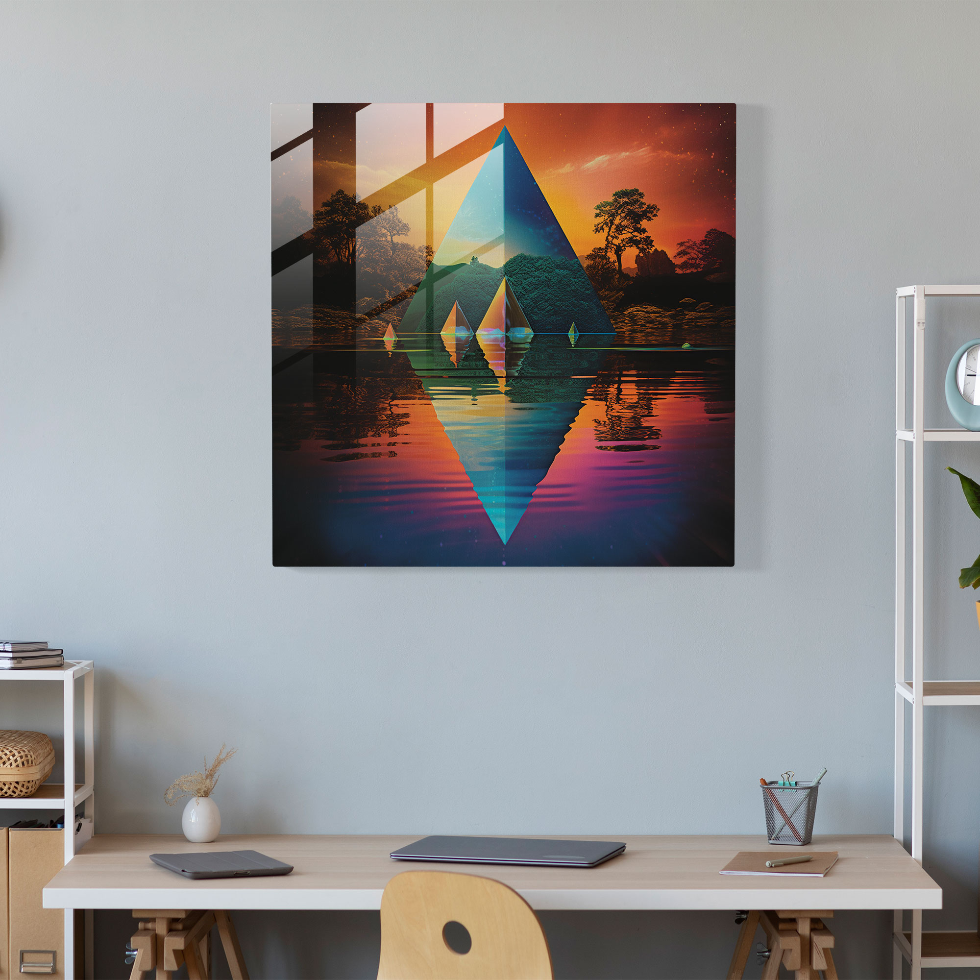 Glasbild Pink Floyd - Klangreflexionen - Lebendige Typografie Glas-Kunst Wanddekoration