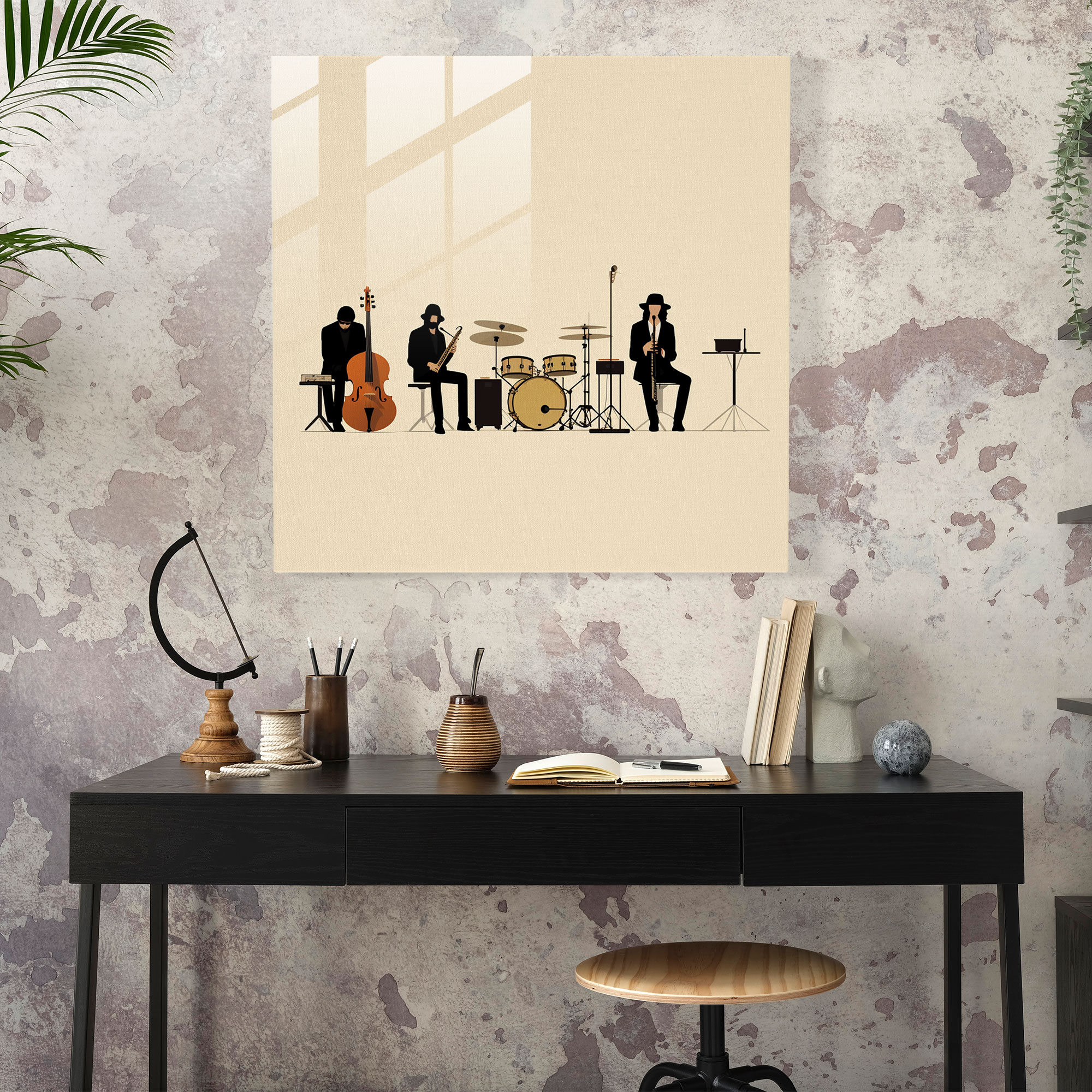 Glasbild Pink Floyd - Harmonisches Line-up - Pink Floyd Glasbild Bandmitglieder