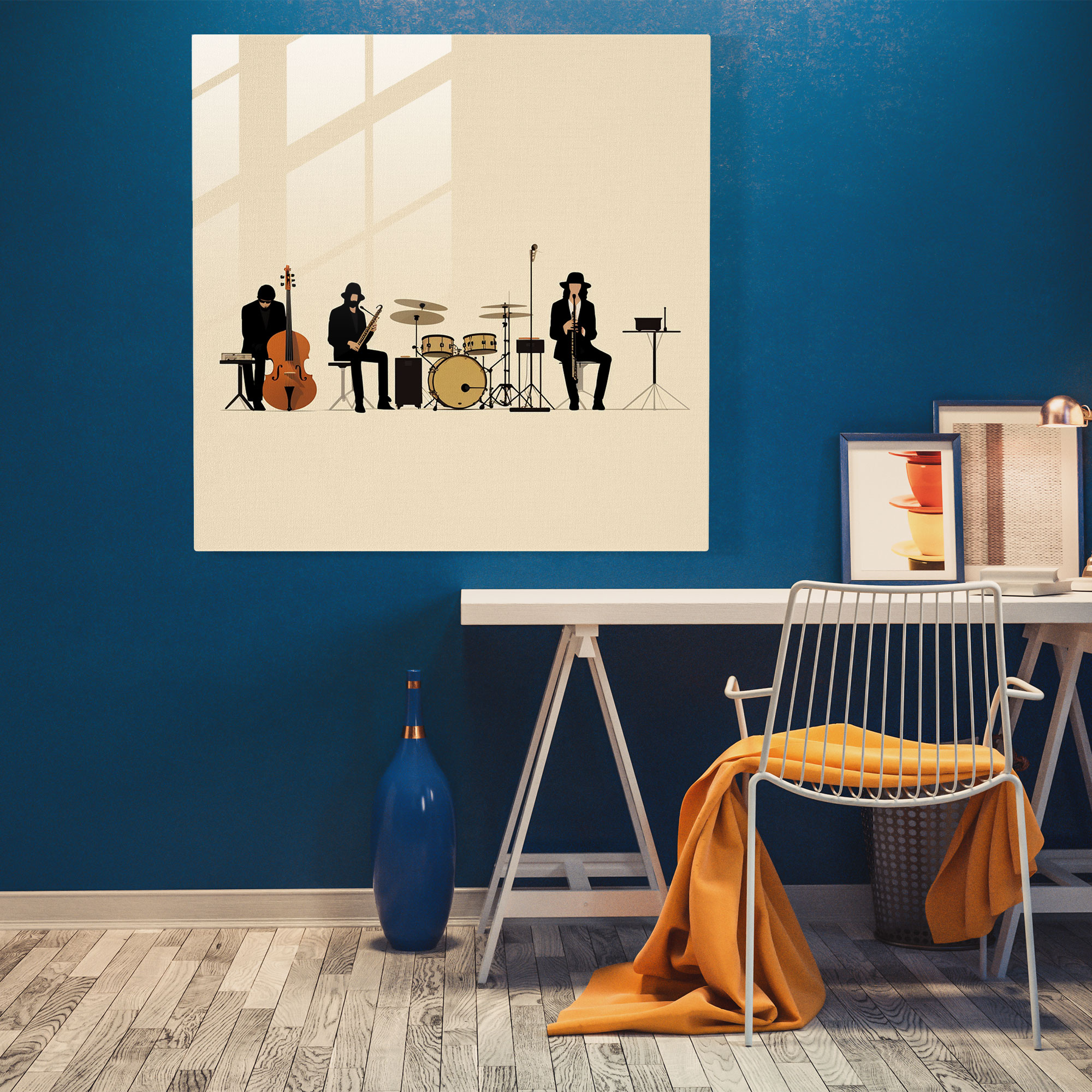 Glasbild Pink Floyd - Harmonisches Line-up - Pink Floyd Glasbild Bandmitglieder