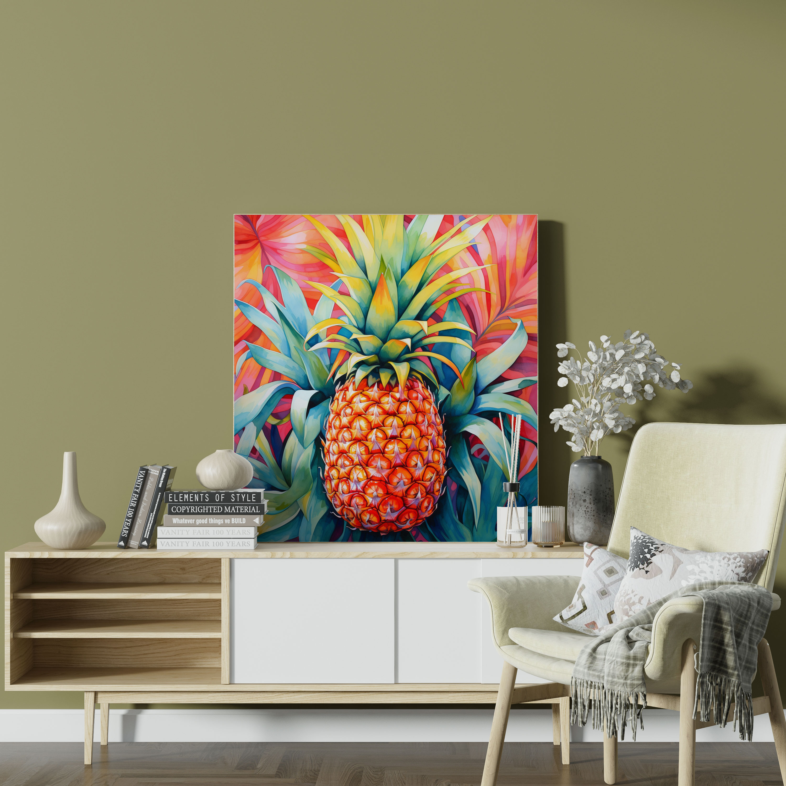 Pineapple Canvas Print - Tropical Paradise - Pineapple, Tropical, Canvas Wall Art, Pineapple