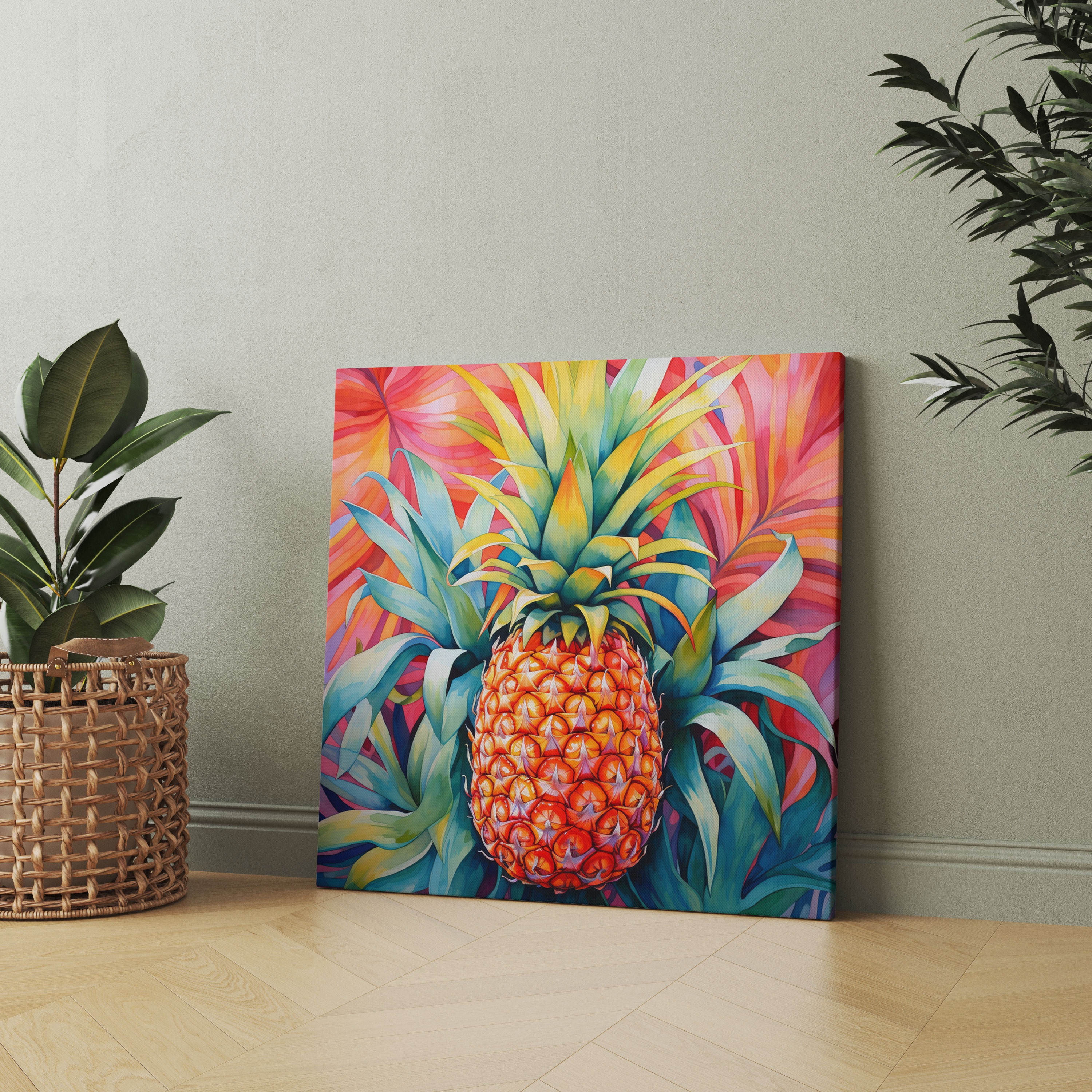 Pineapple Canvas Print - Tropical Paradise - Pineapple, Tropical, Canvas Wall Art, Pineapple