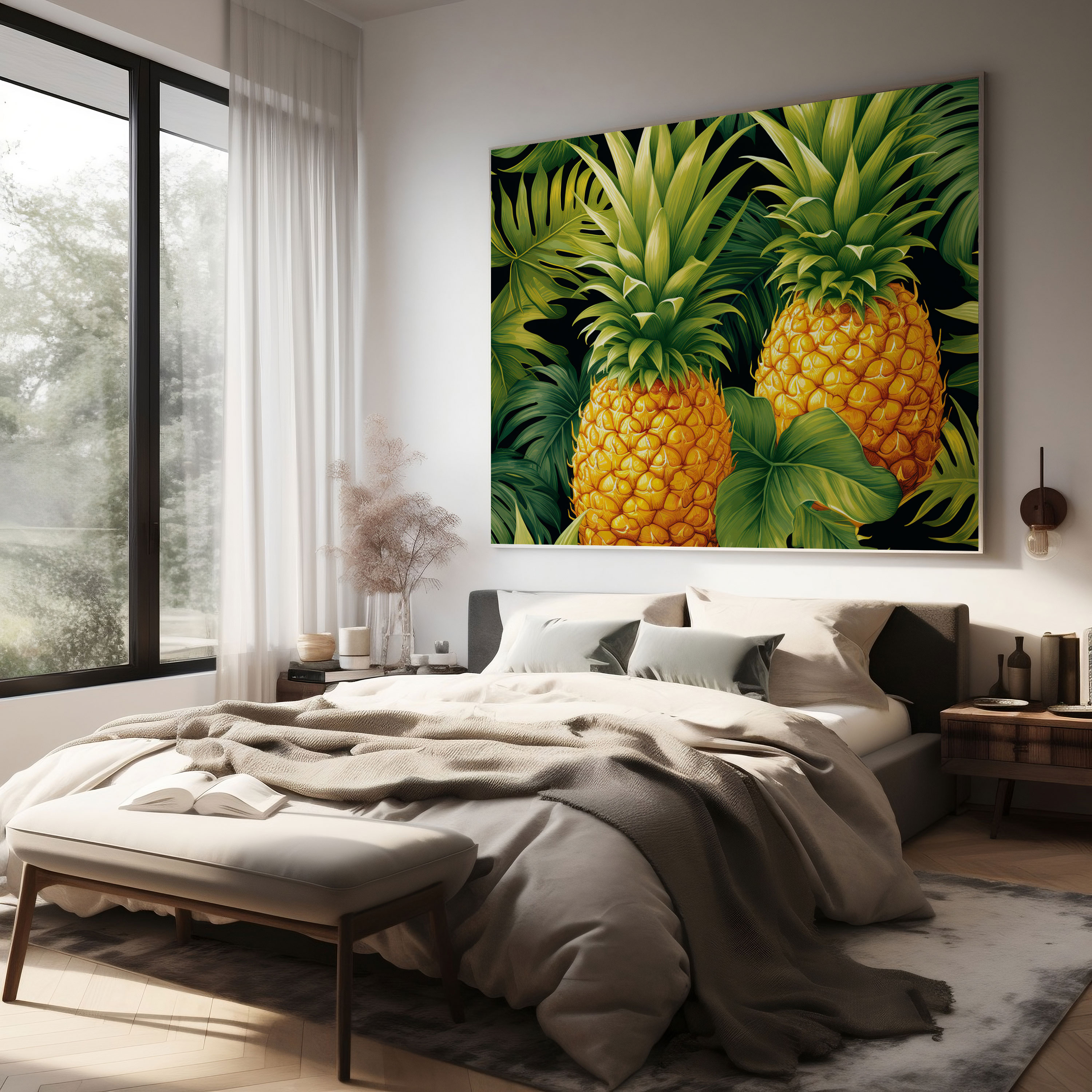 Ananas Wanddekoration - Tropisches Paradies - Ananas Wohnaccessoire Tropisch Leinwandbild