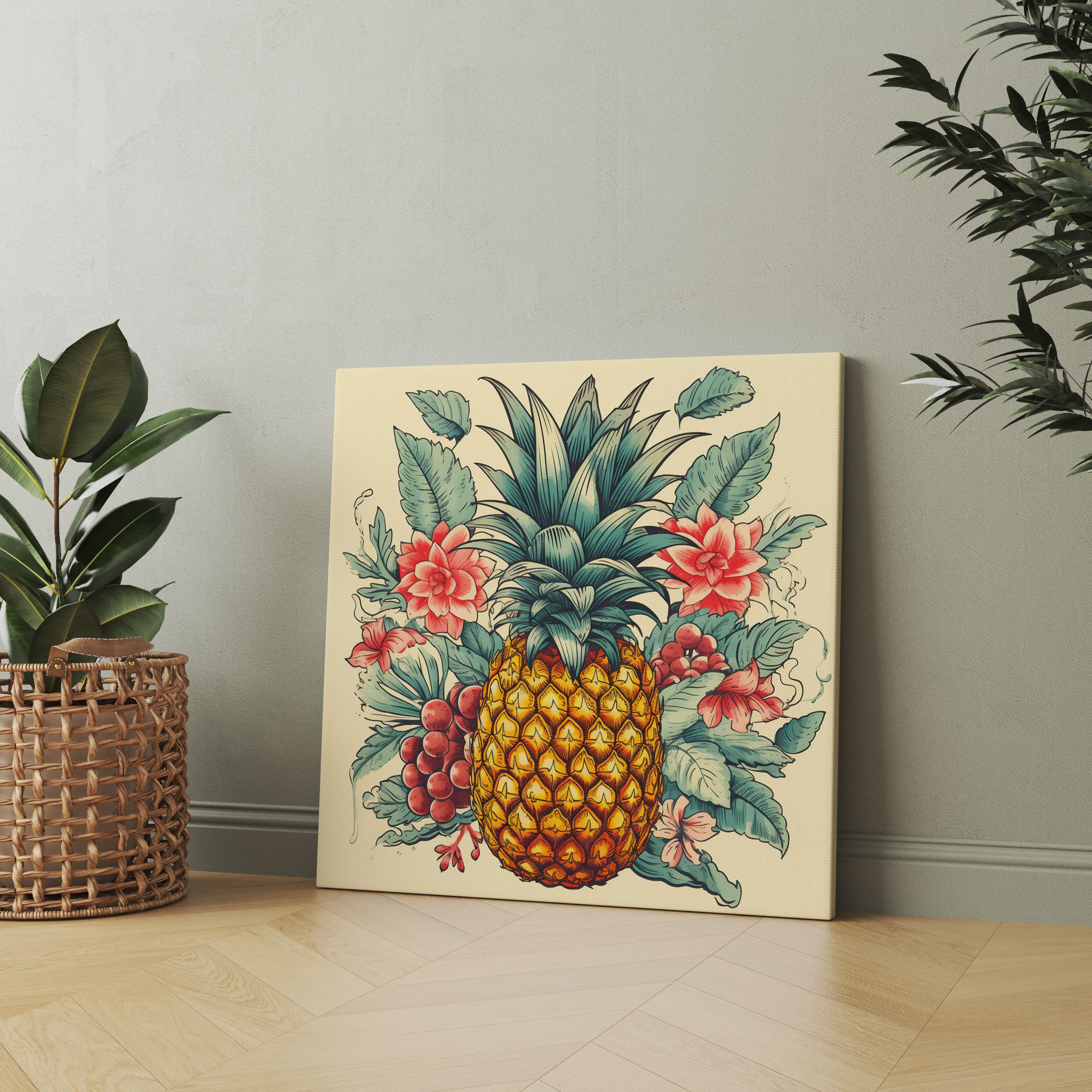 Pineapple Wall Art - Vintage Botanical - Pineapple, Nostalgia, Botanical, Wall Art