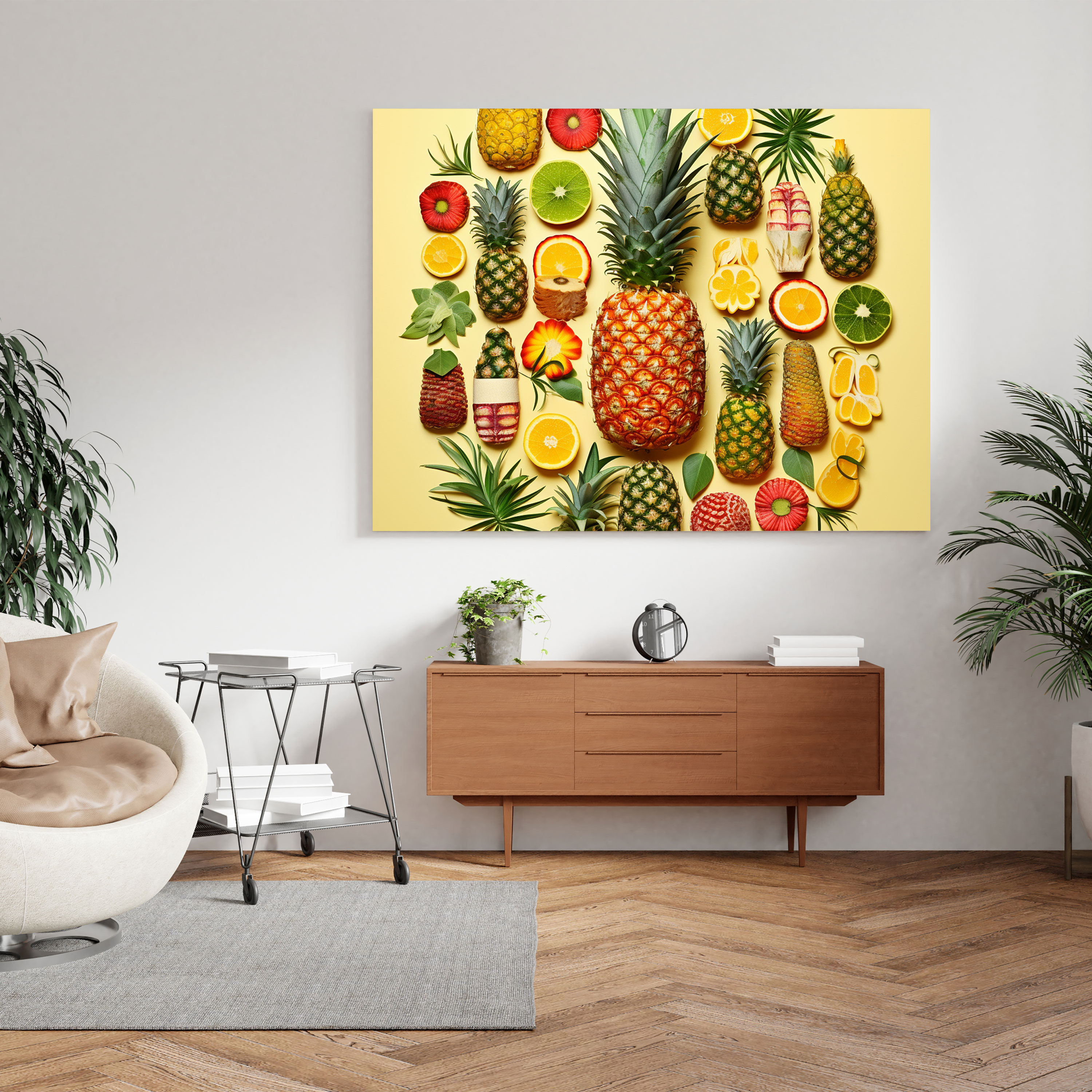 Pineapple Canvas Print - Geometric Delight - Pineapple, Contemporary Design, Modern, Wall Art