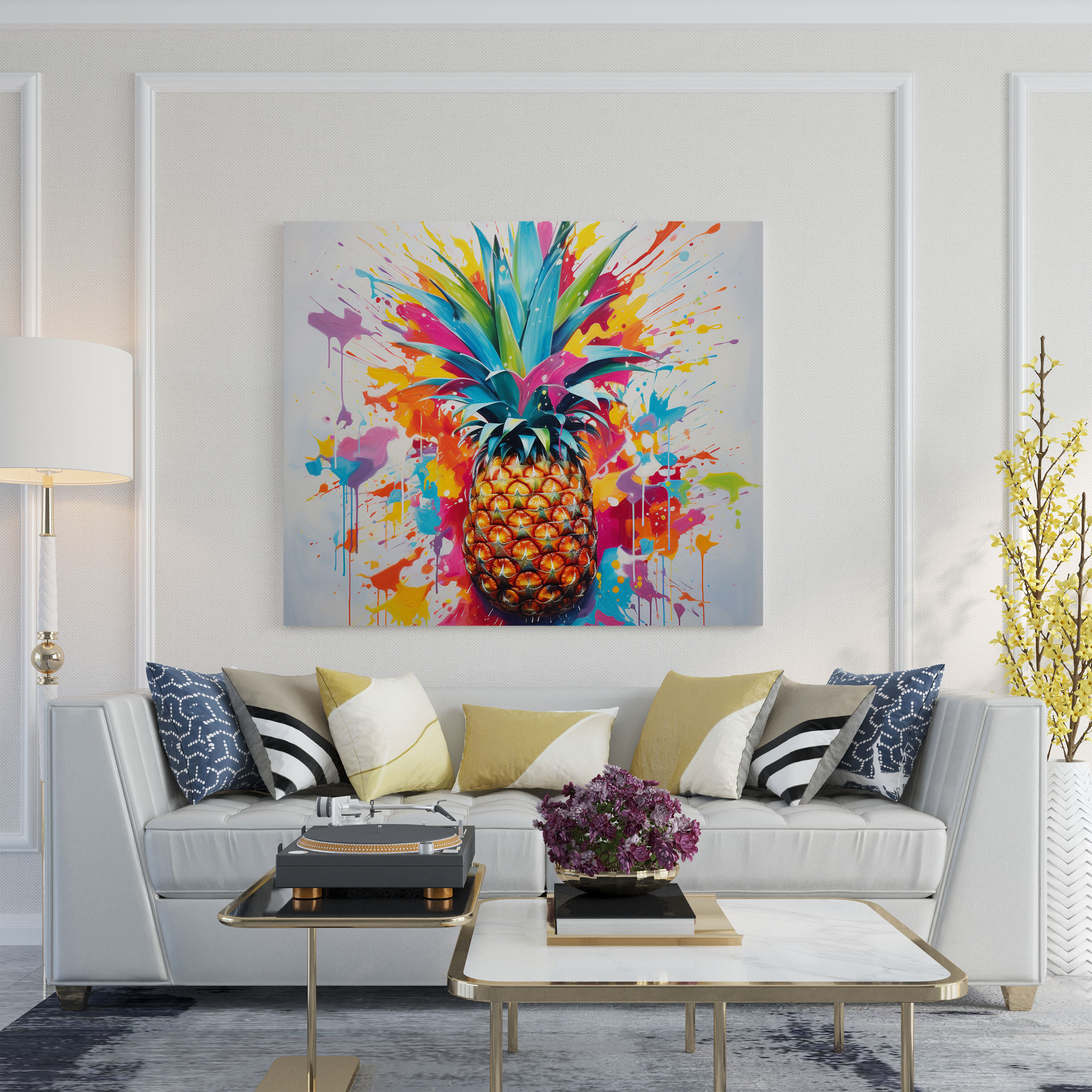 Pineapple Wall Art - Abstract Energy - Pineapple, Wall Decoration, Home Decoration, Dynamic