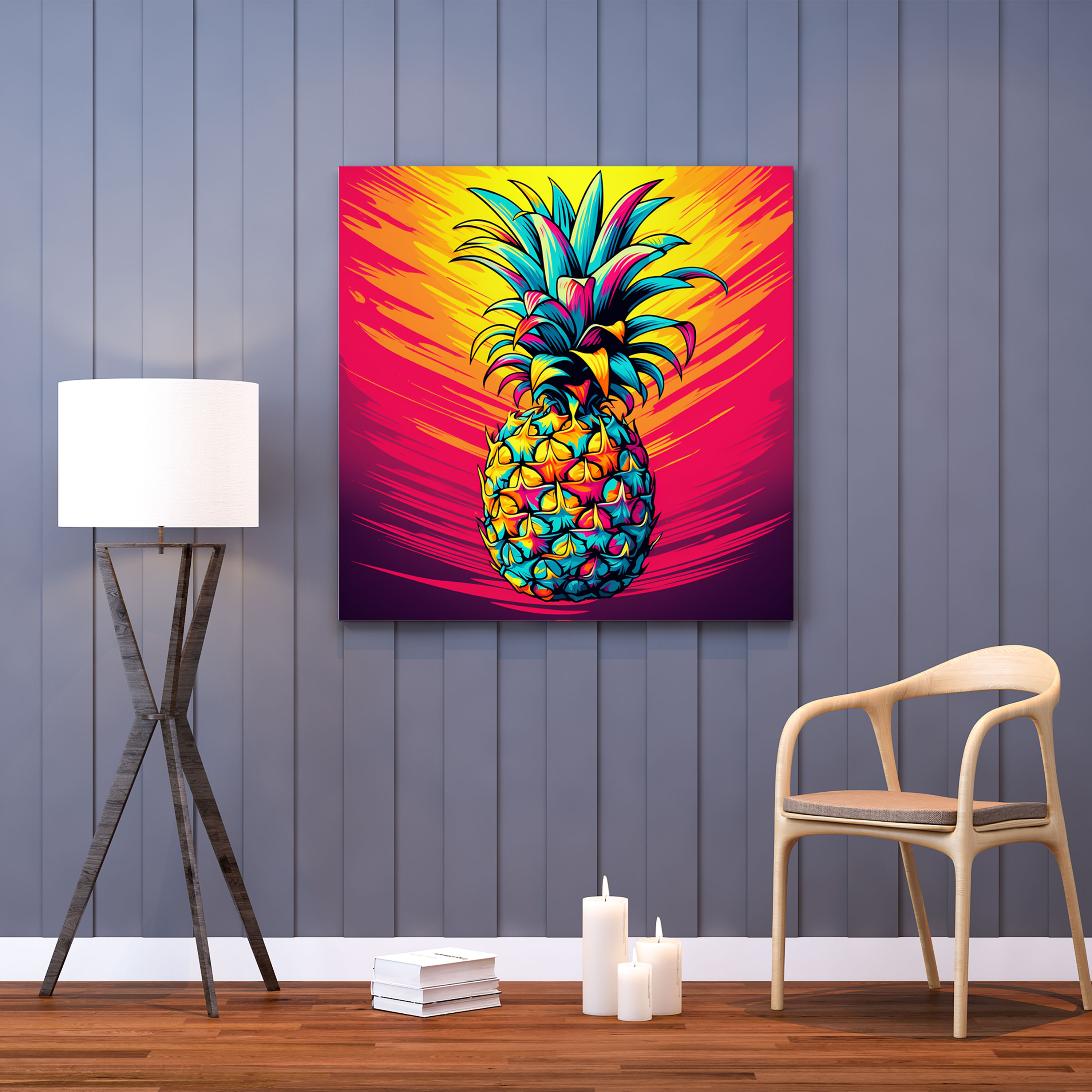 Pineapple Canvas Print - Colorful Pop Art Wall Decoration - Pineapple, Wall Decoration, Wall Art, Canvas