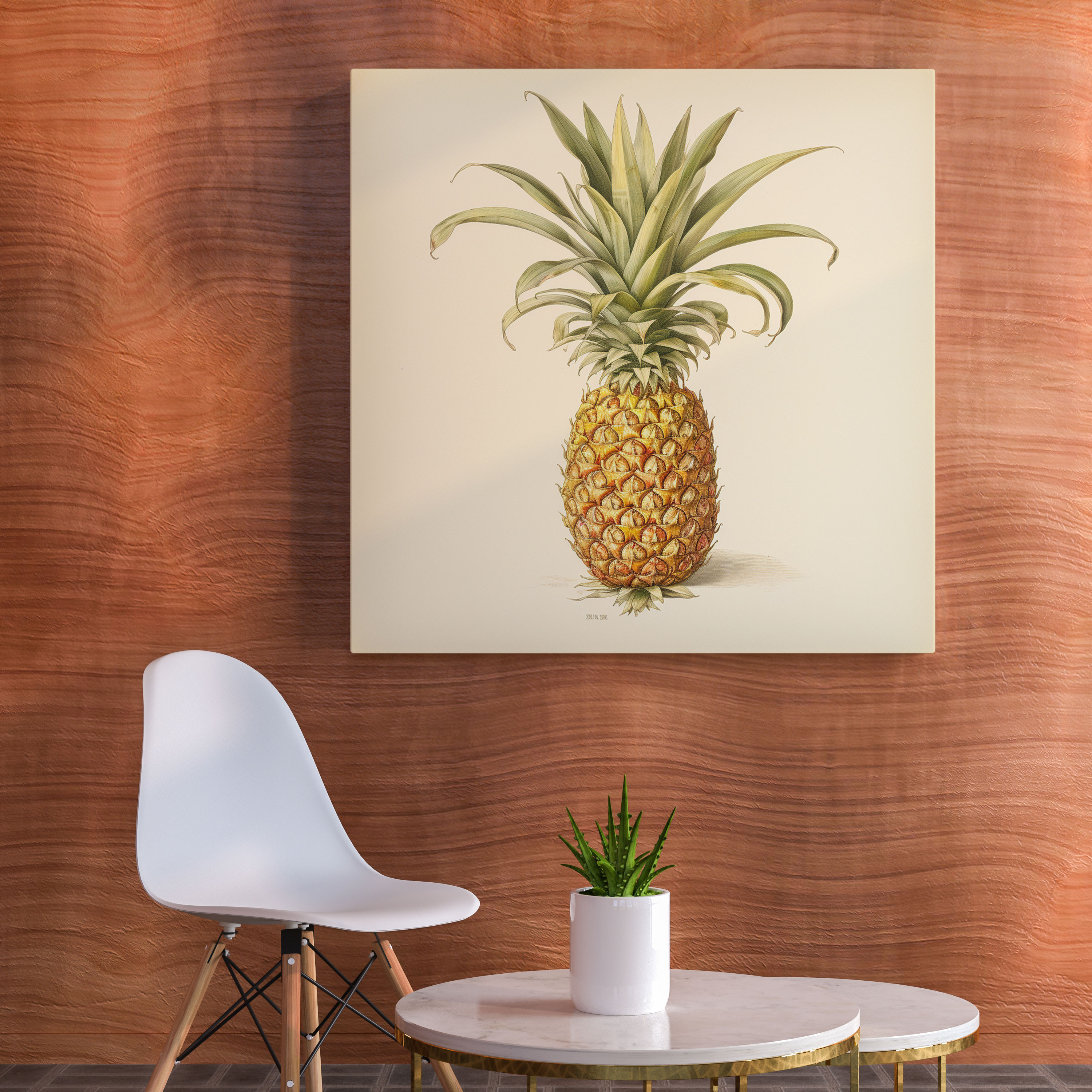 Pineapple Canvas Print - Vintage Botanical Wall Decoration - Pineapple, Wall Art, Canvas Wall Art, Vintage