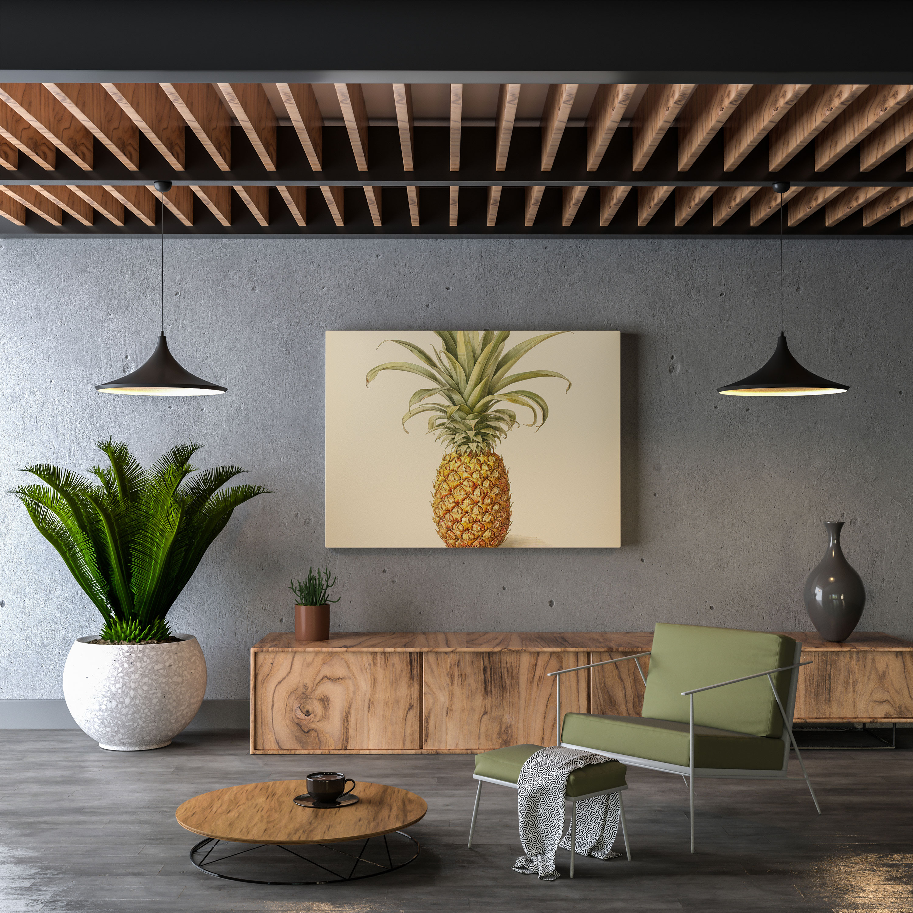 Pineapple Canvas Print - Vintage Botanical Wall Decoration - Pineapple, Wall Art, Canvas Wall Art, Vintage