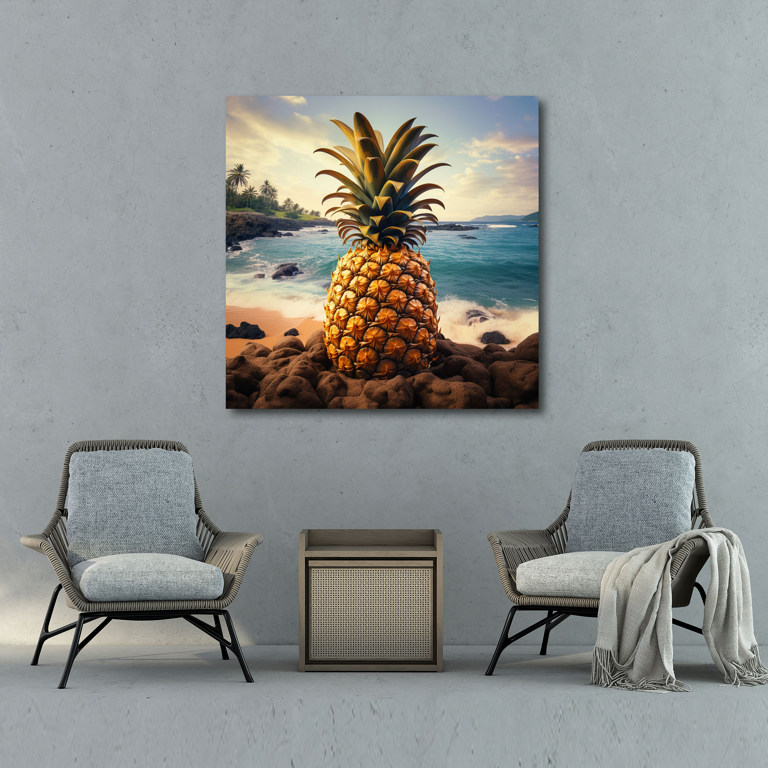 Pineapple Canvas Print - Beachscape Wall Decoration - Pineapple, Wall Decoration, Canvas Wall Art, Pineapple