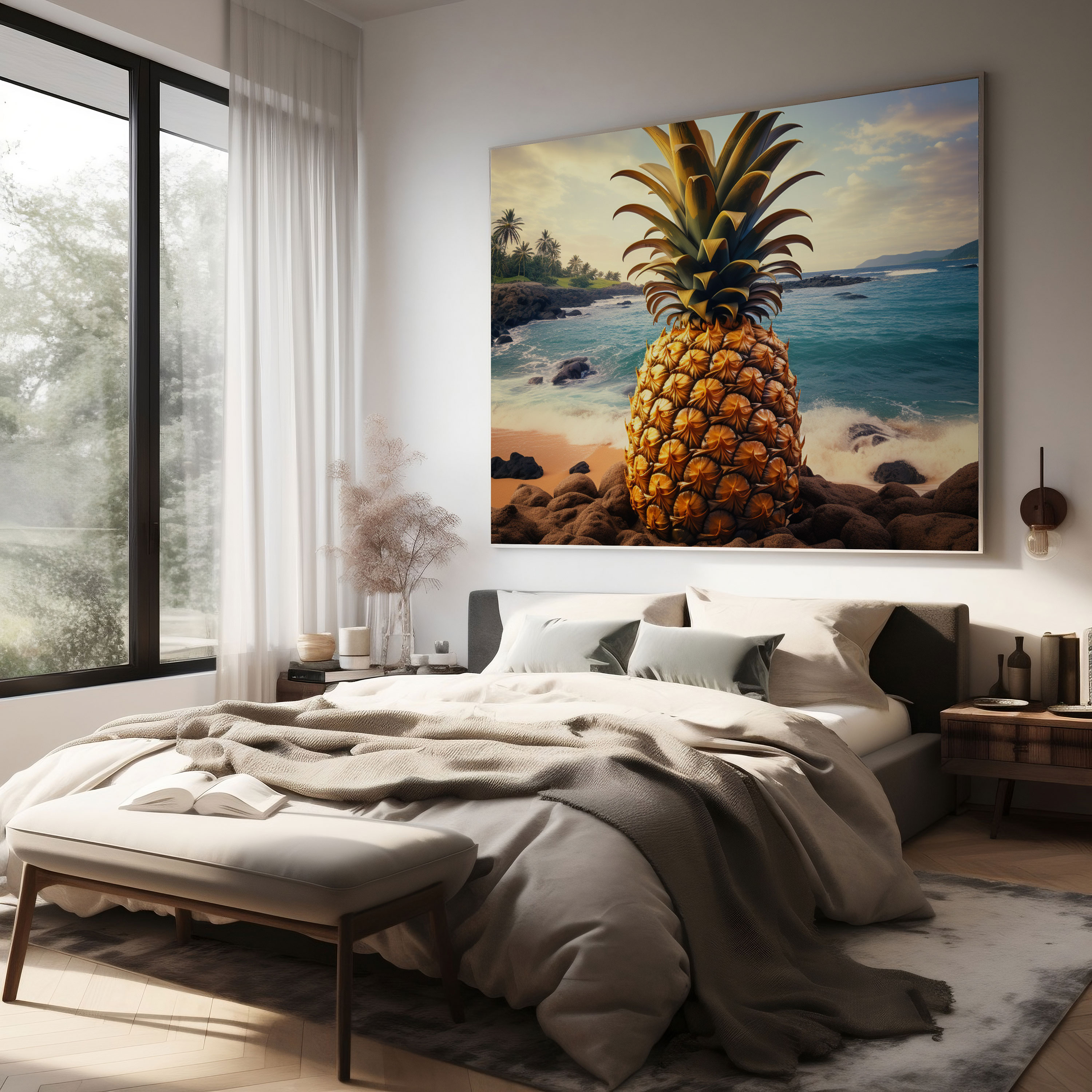 Pineapple Canvas Print - Beachscape Wall Decoration - Pineapple, Wall Decoration, Canvas Wall Art, Pineapple
