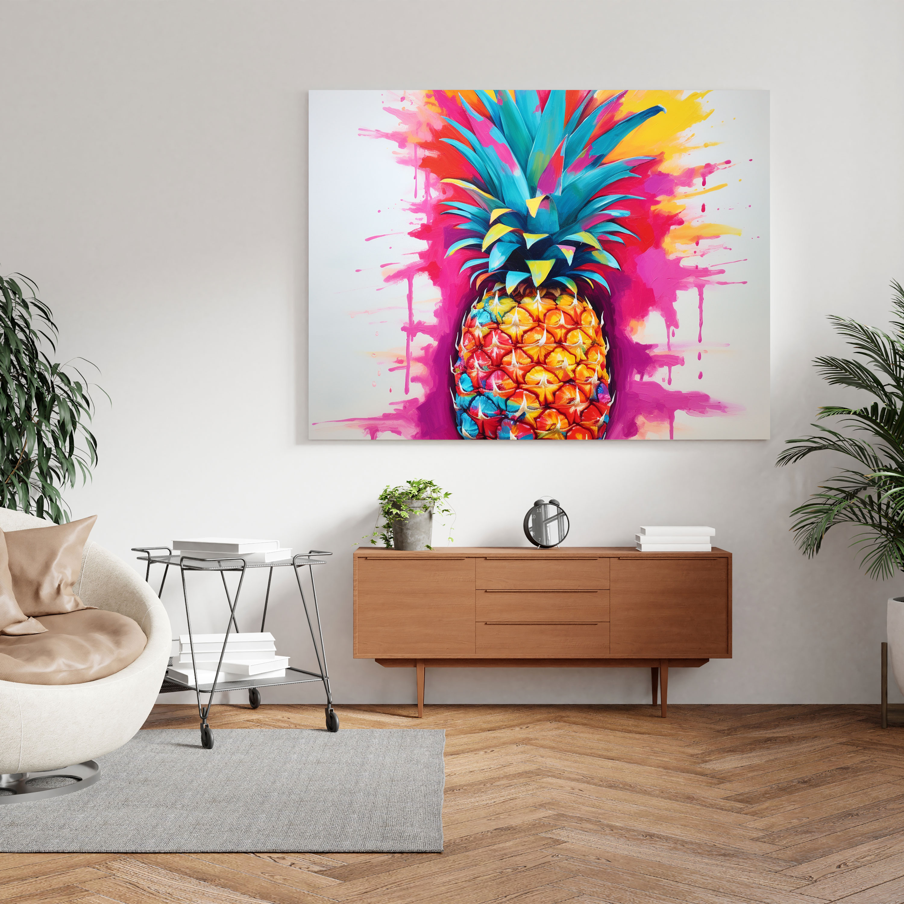 Pineapple Canvas Print - Pineapple, Pineapple, Tropical, Canvas Wall Art