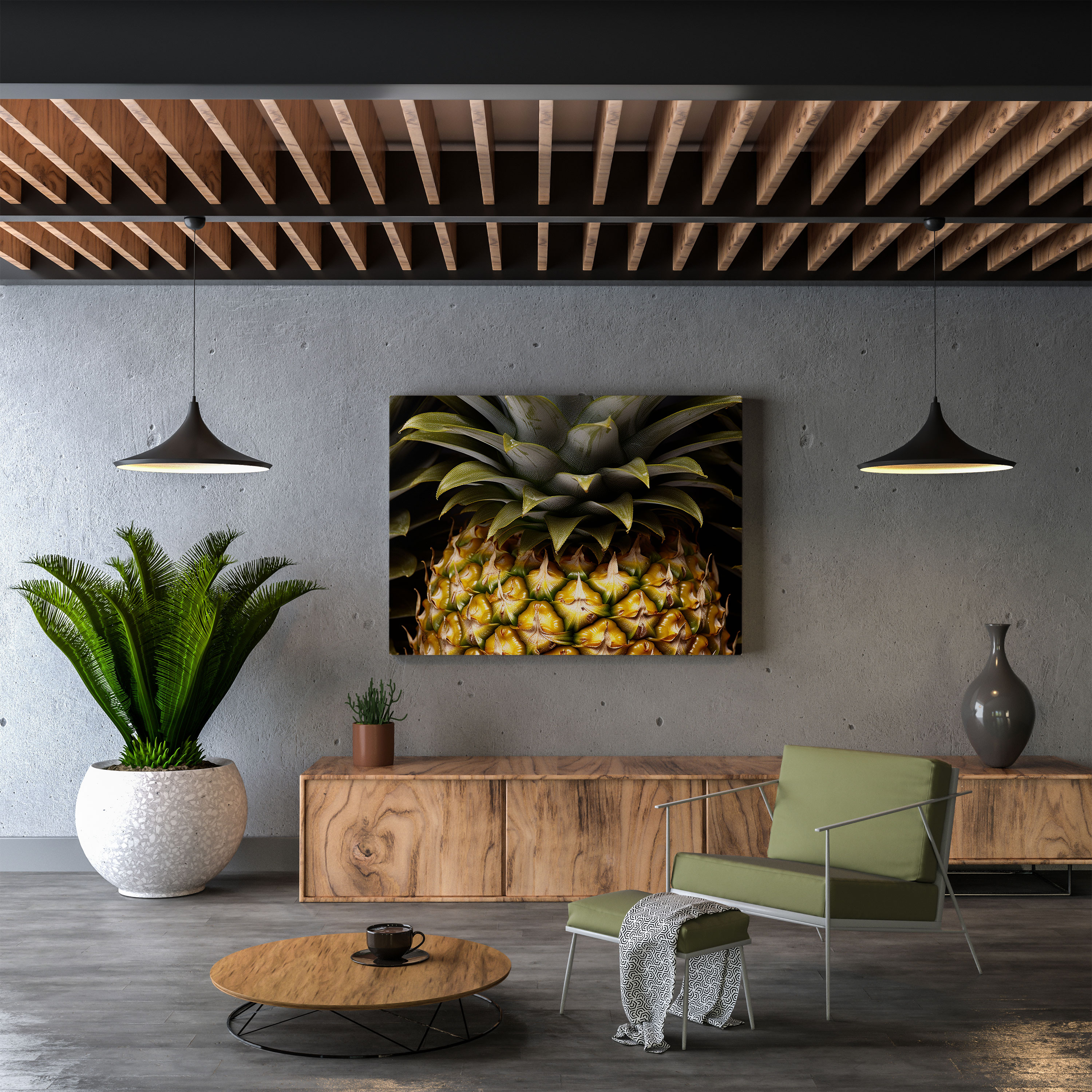 Pineapple Wandkunst - Ananas Leinwandbild