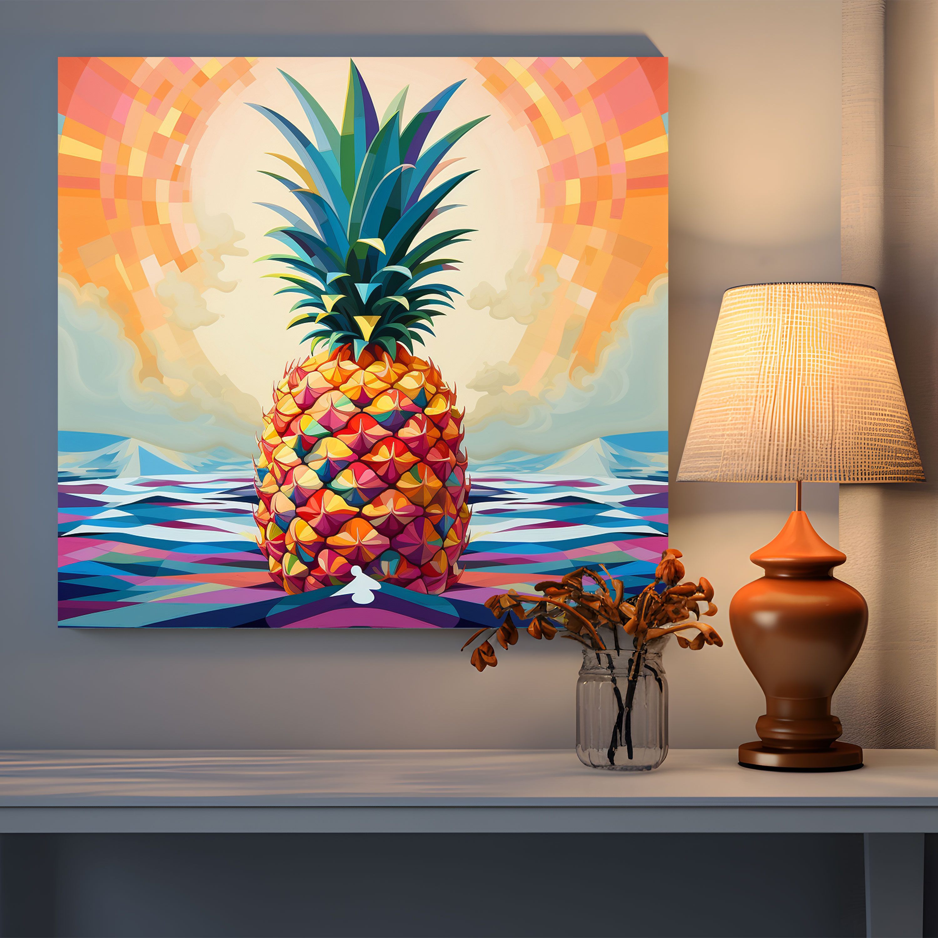 Pineapple Wall Decoration - Pineapple, Pineapple, Geometric Patterns, Modern Design