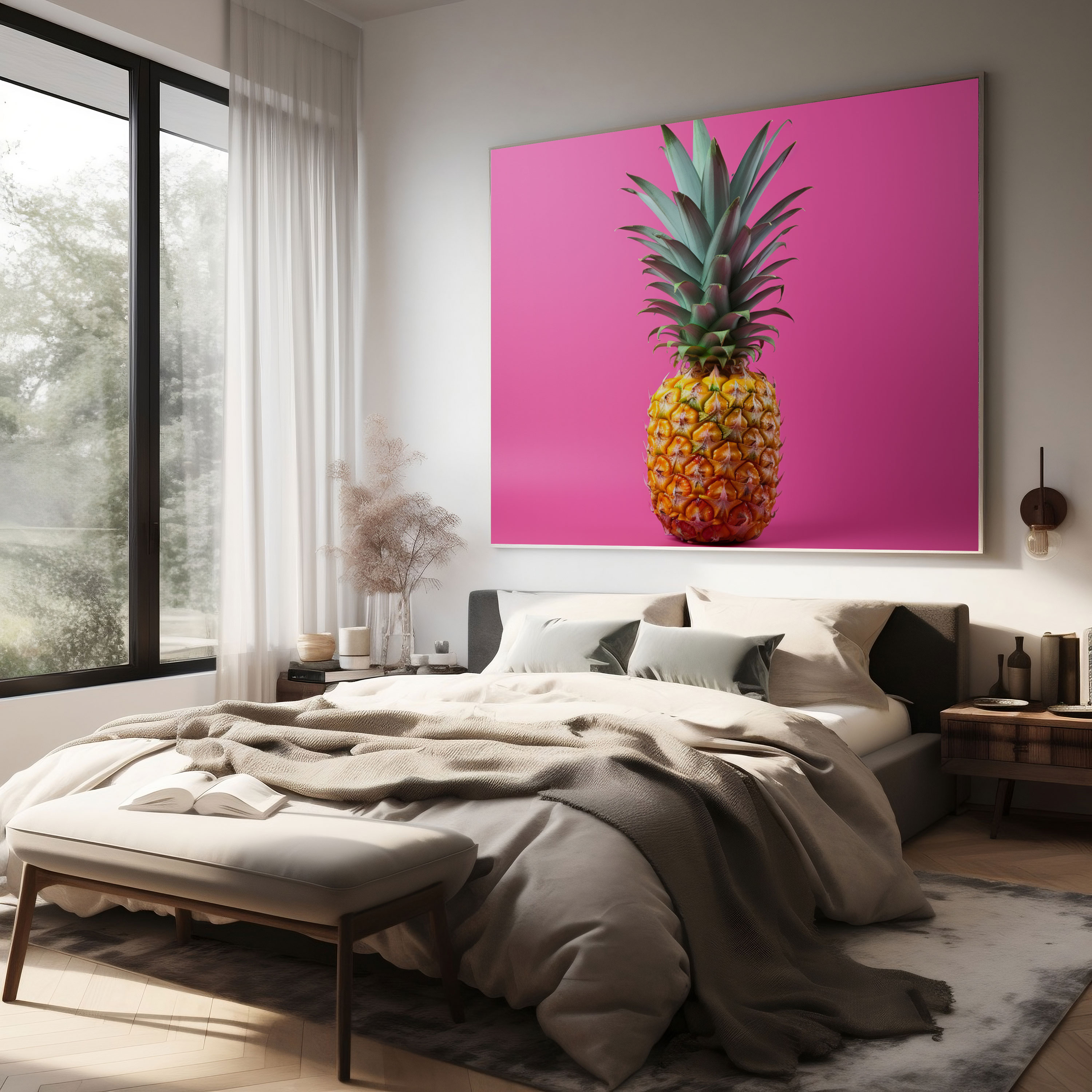 Bold Pineapple Canvas Print - Pineapple, Pineapple, Wall Art, Home Decoration