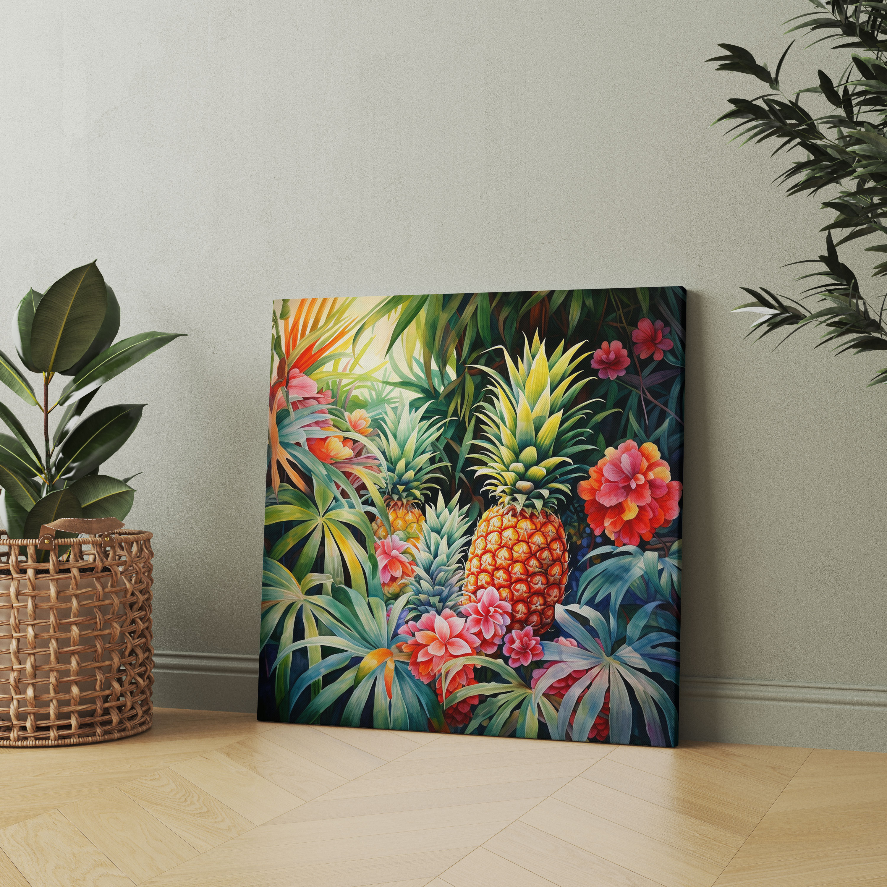 Wassermelonen Aquarell Leinwandbild - Ananas Wohnkultur Leinwand Wandkunst