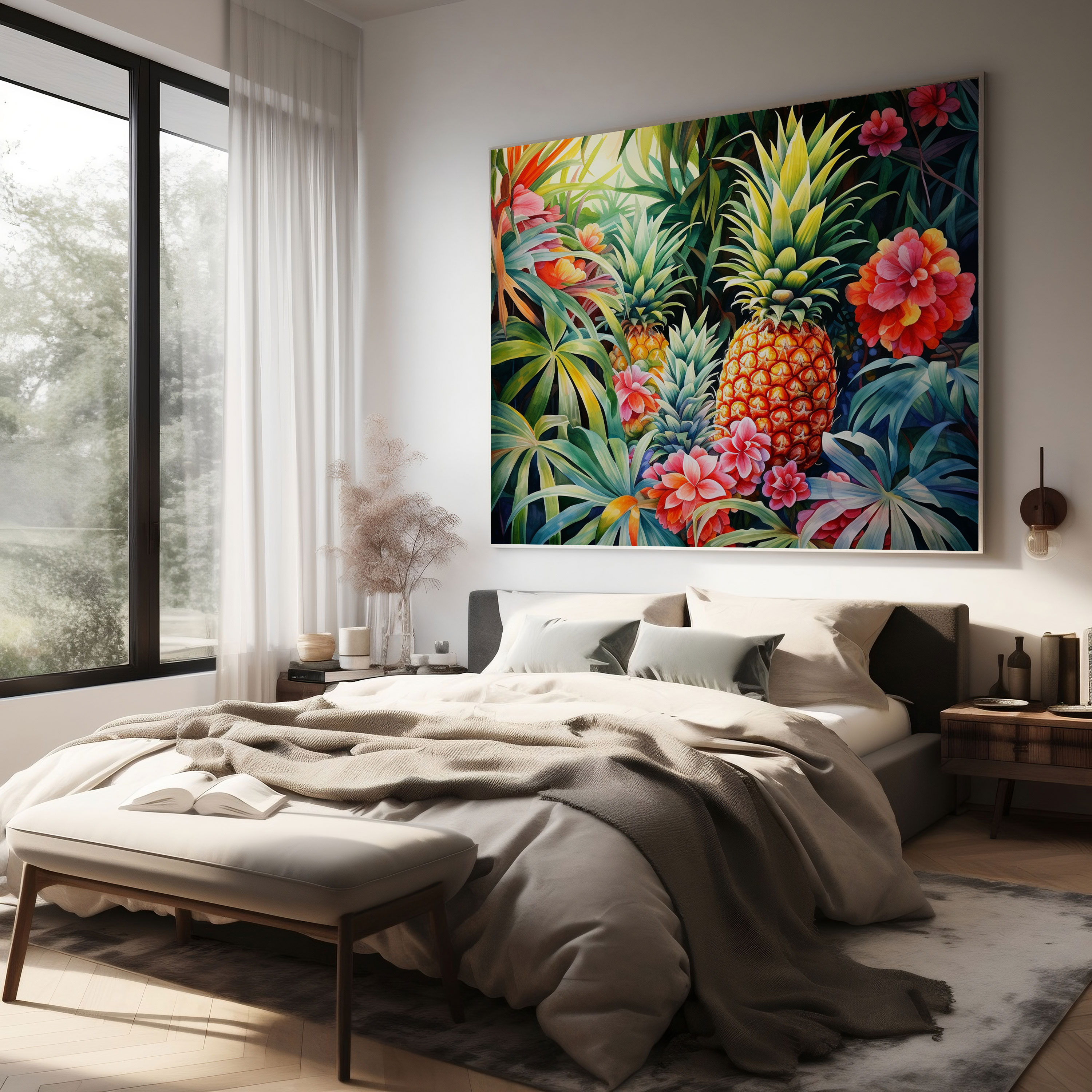Wassermelonen Aquarell Leinwandbild - Ananas Wohnkultur Leinwand Wandkunst