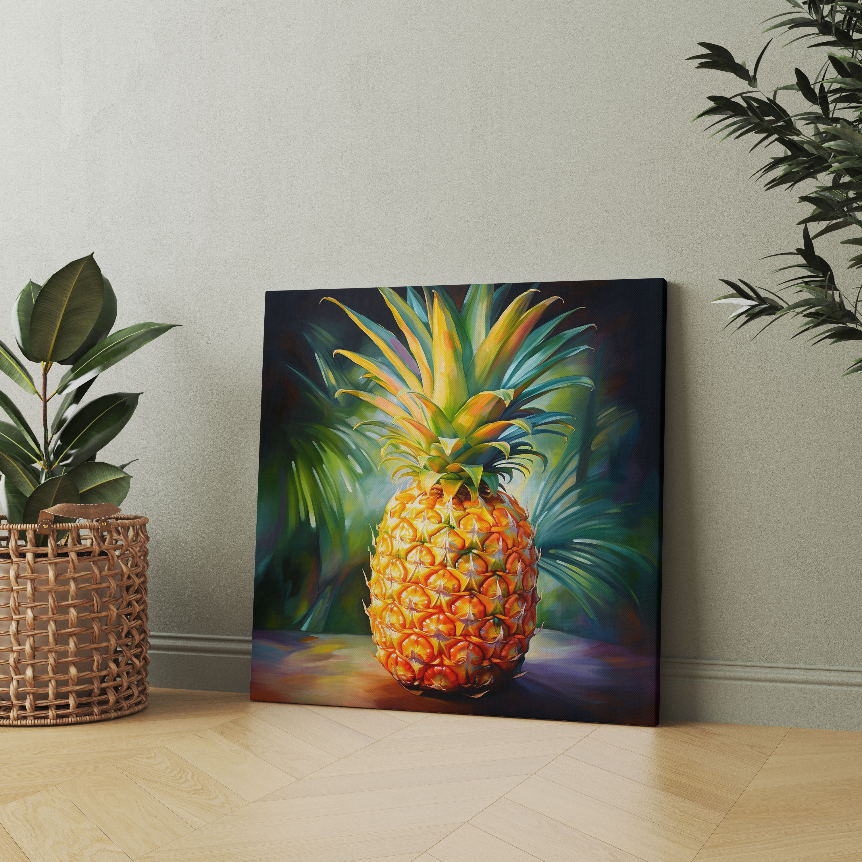 Tropical Pineapple Canvas Print - Pineapple, Canvas Wall Art, Vibrant Colors, Tropical Paradise