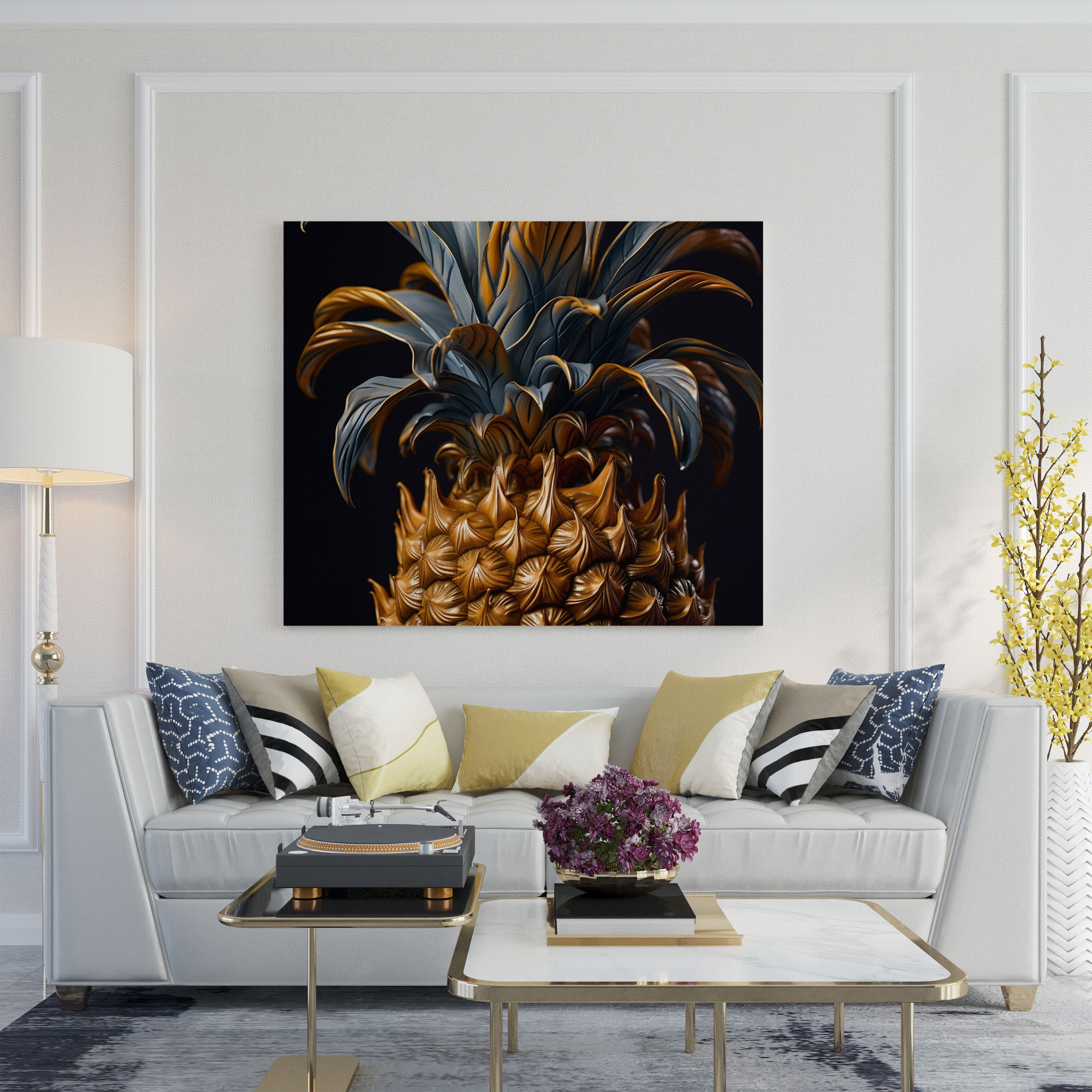 Photorealistic Pineapple Wall Decoration - Pineapple, Canvas Print, Home Decoration, Pineapple