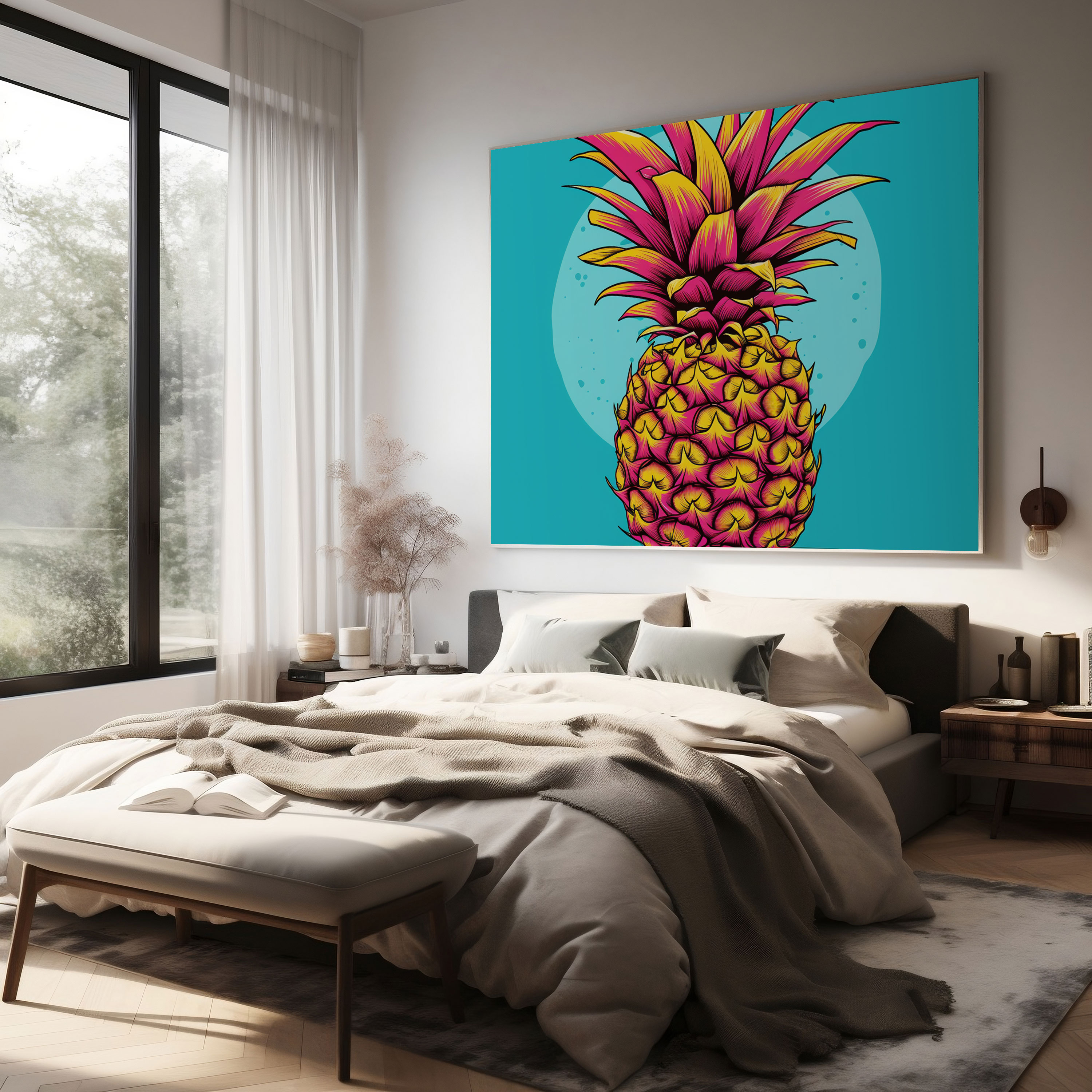 Pop Art Pineapple Canvas Print - Pineapple, Pineapple, Home Decoration, Fun And Playful Vibe