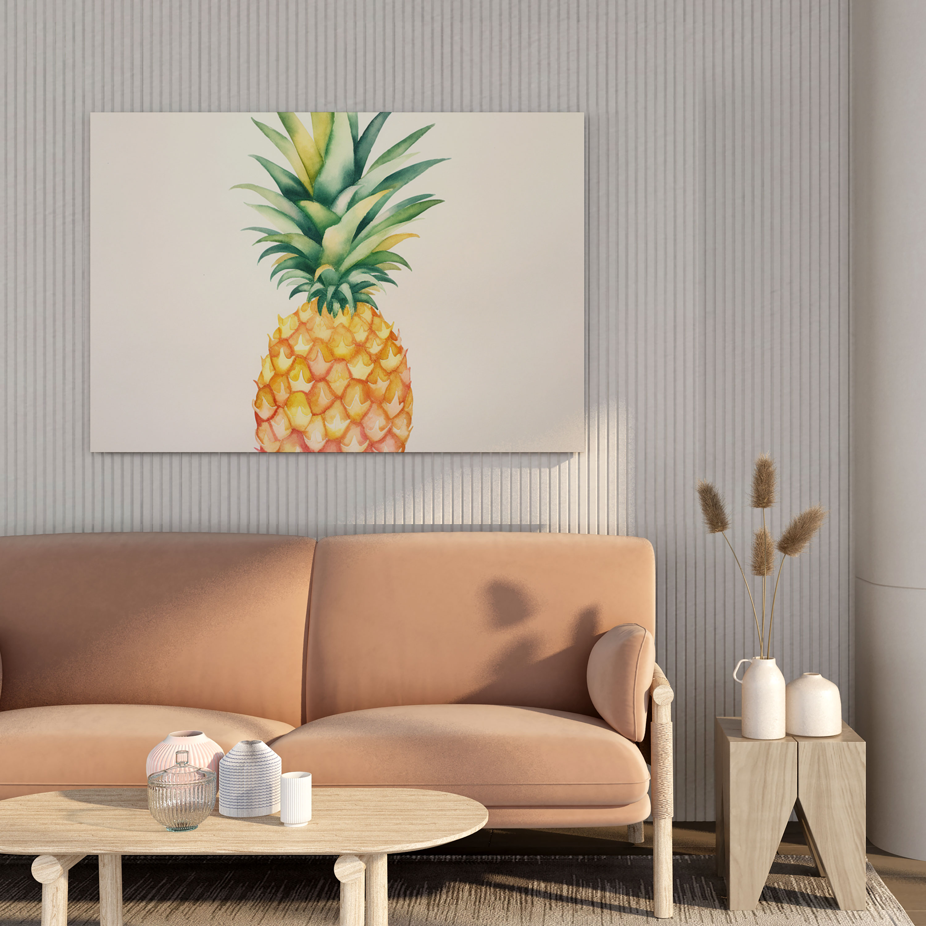 Leinwandbild Ananas-Silhouette - Ananas Wohnkultur Leinwand Wandkunst
