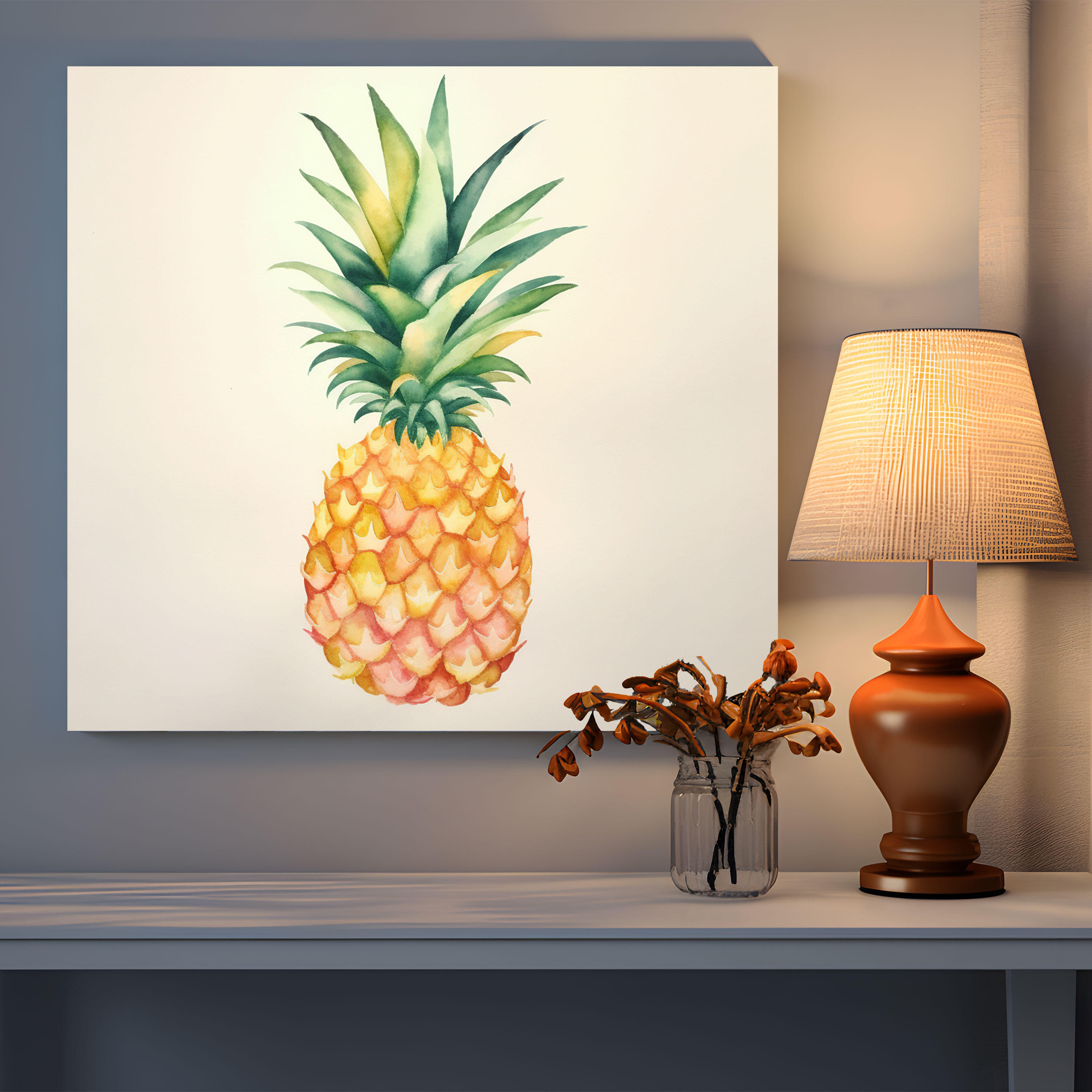 Leinwandbild Ananas-Silhouette - Ananas Wohnkultur Leinwand Wandkunst