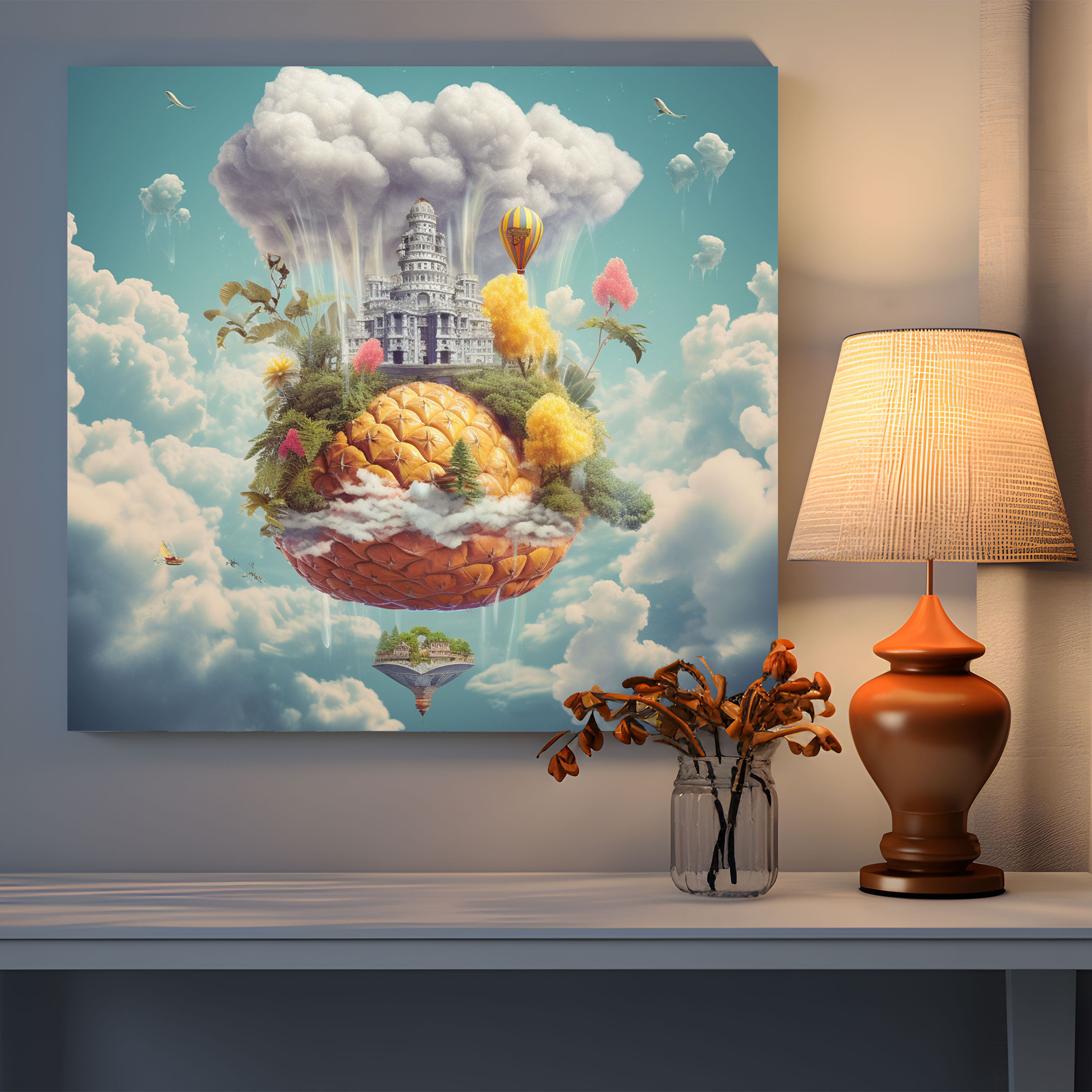 Dreamy Pineapple Canvas Print - Surreal Art - Pineapple, Home Decoration, Surreal Art Wall Decoration, Wall Decoration