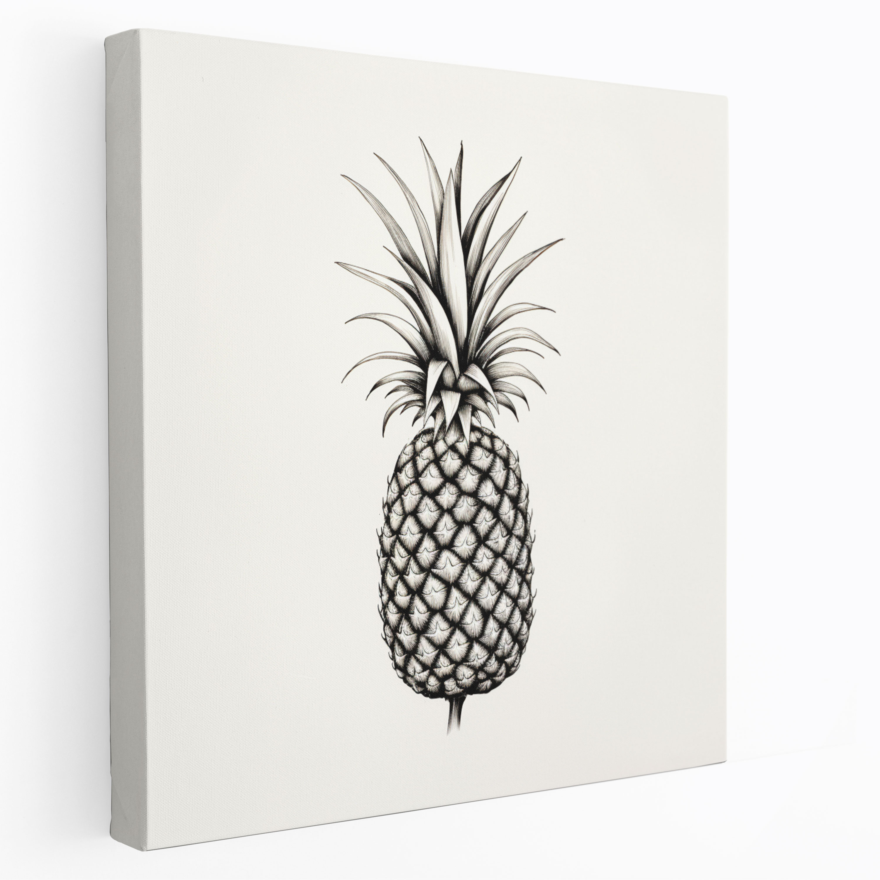 Pineapple Wall Art - Pineapple, Elegant, Black And White, Sleek