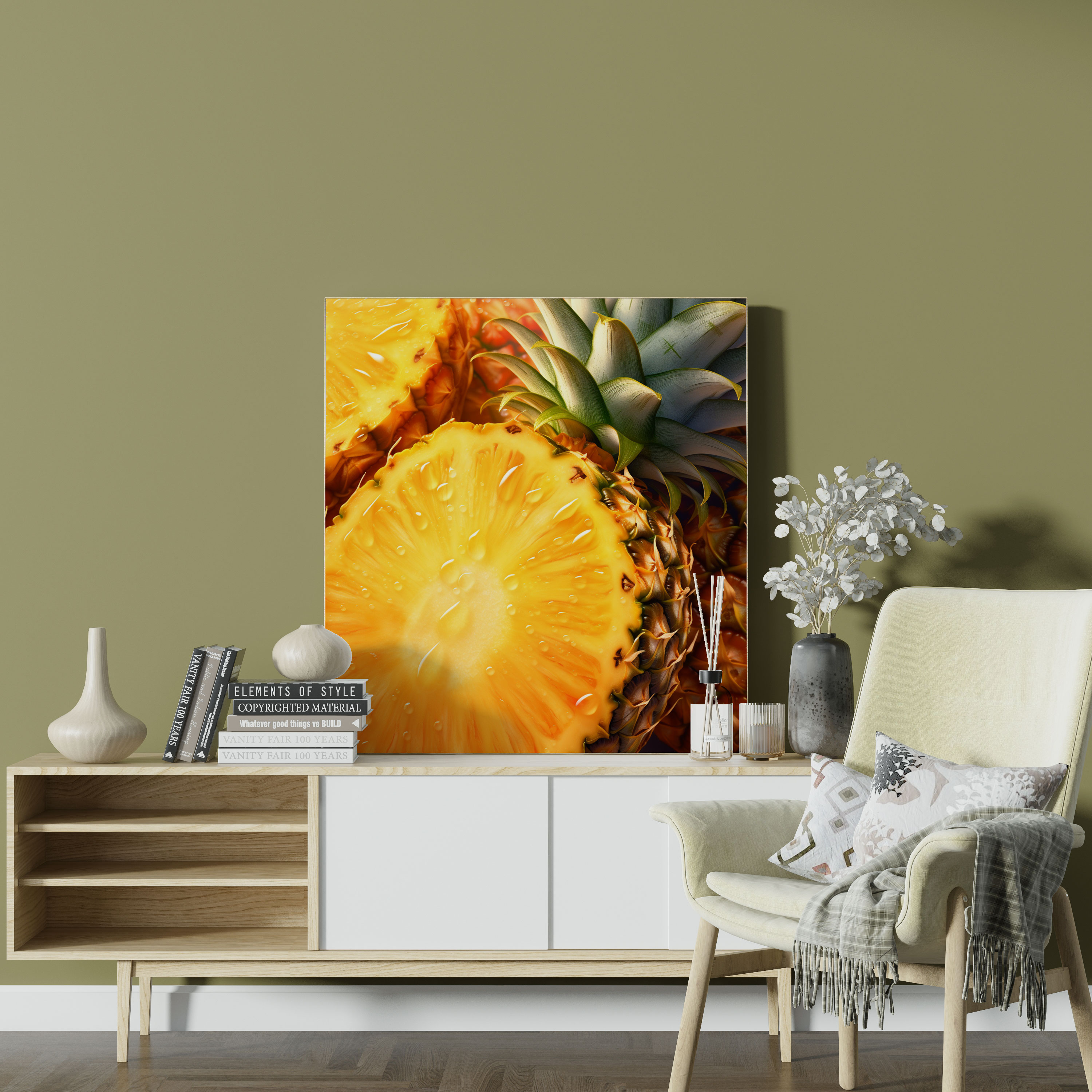 Pineapple Canvas Print - Pineapple, Canvas Print, Intricate Details, Wall Art