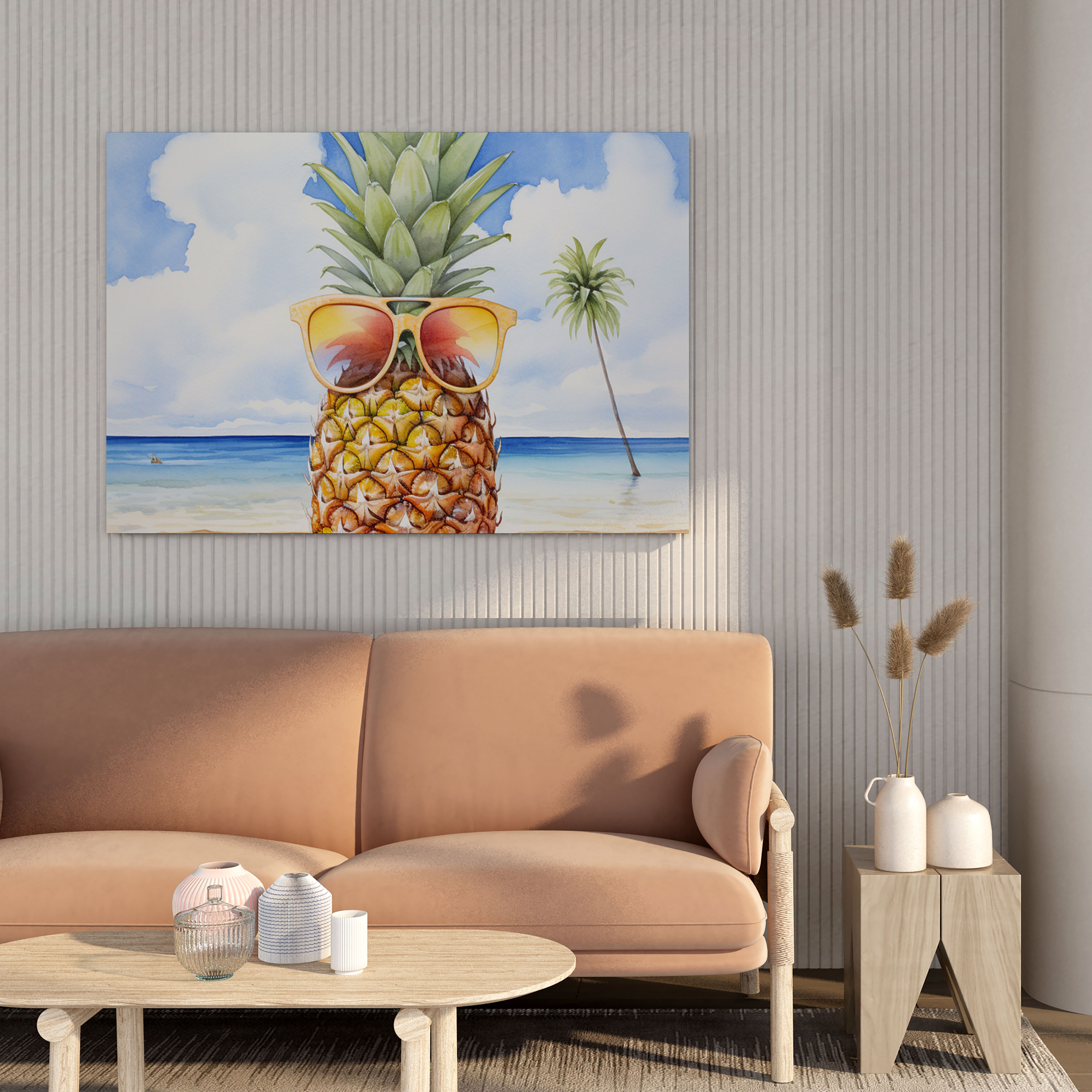 Ananas Leinwandbild - Ananas Glück Wandkunst