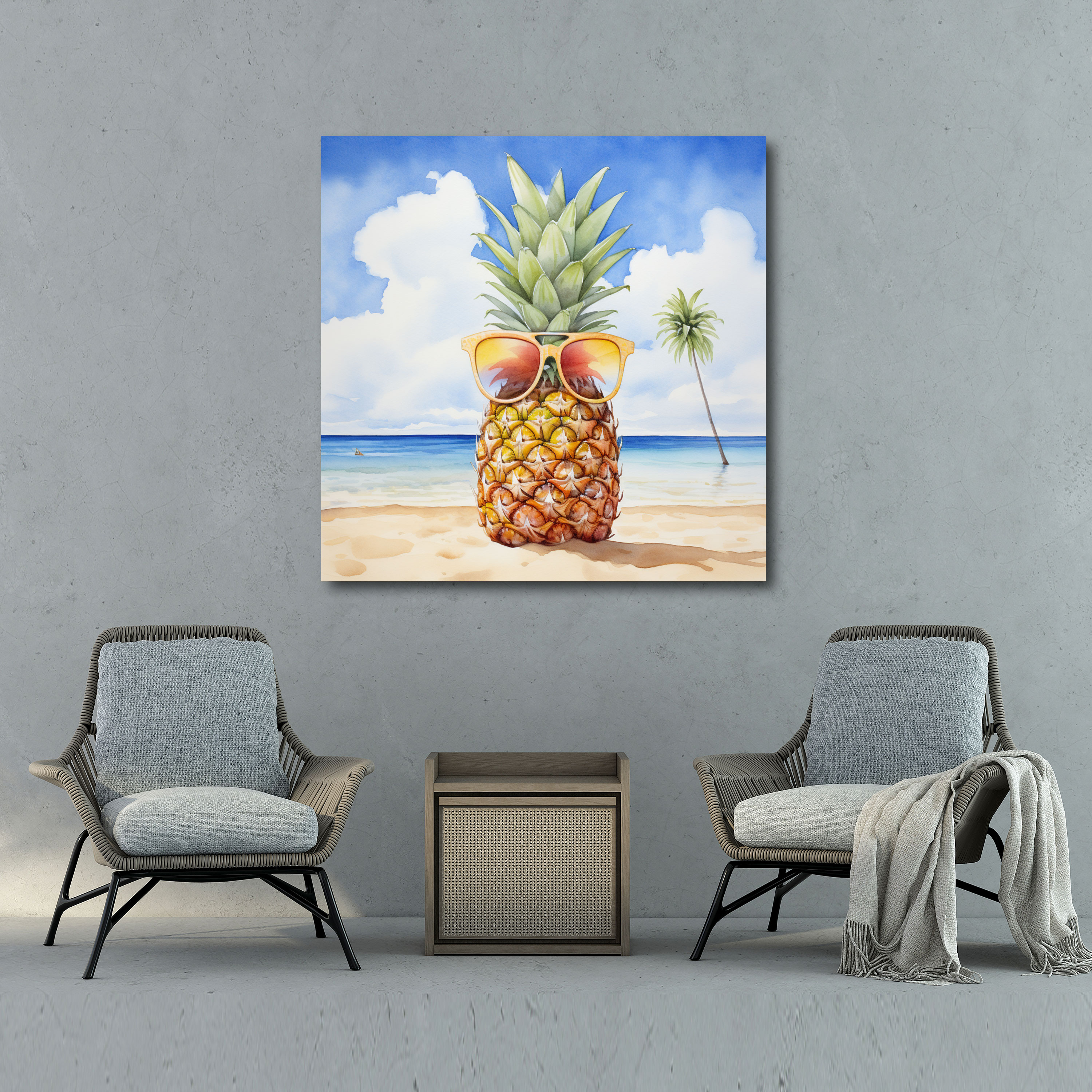 Ananas Leinwandbild - Ananas Glück Wandkunst