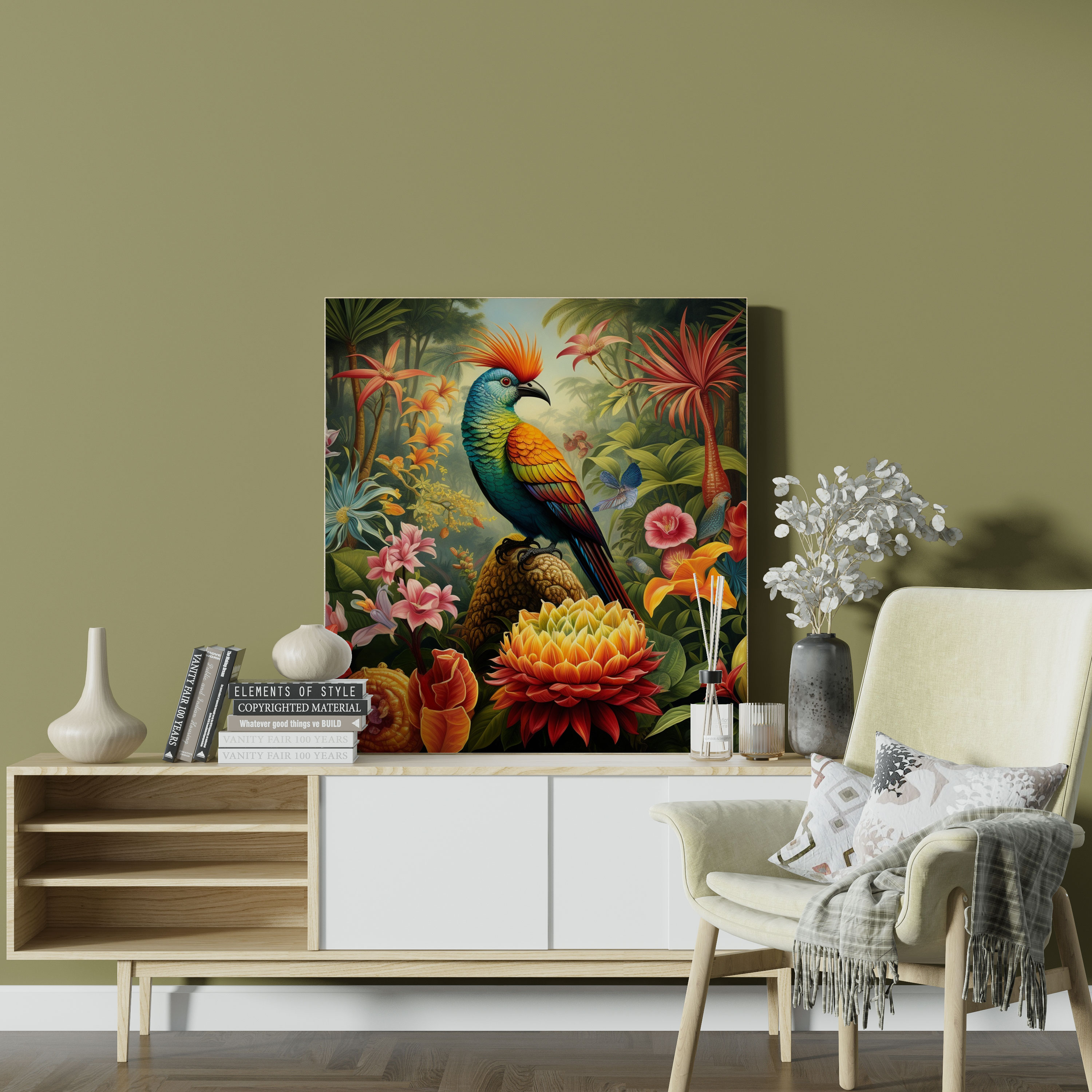 Pineapple Wall Art - Pineapple, Tranquil Oasis, Pineapple, Colorful Birds