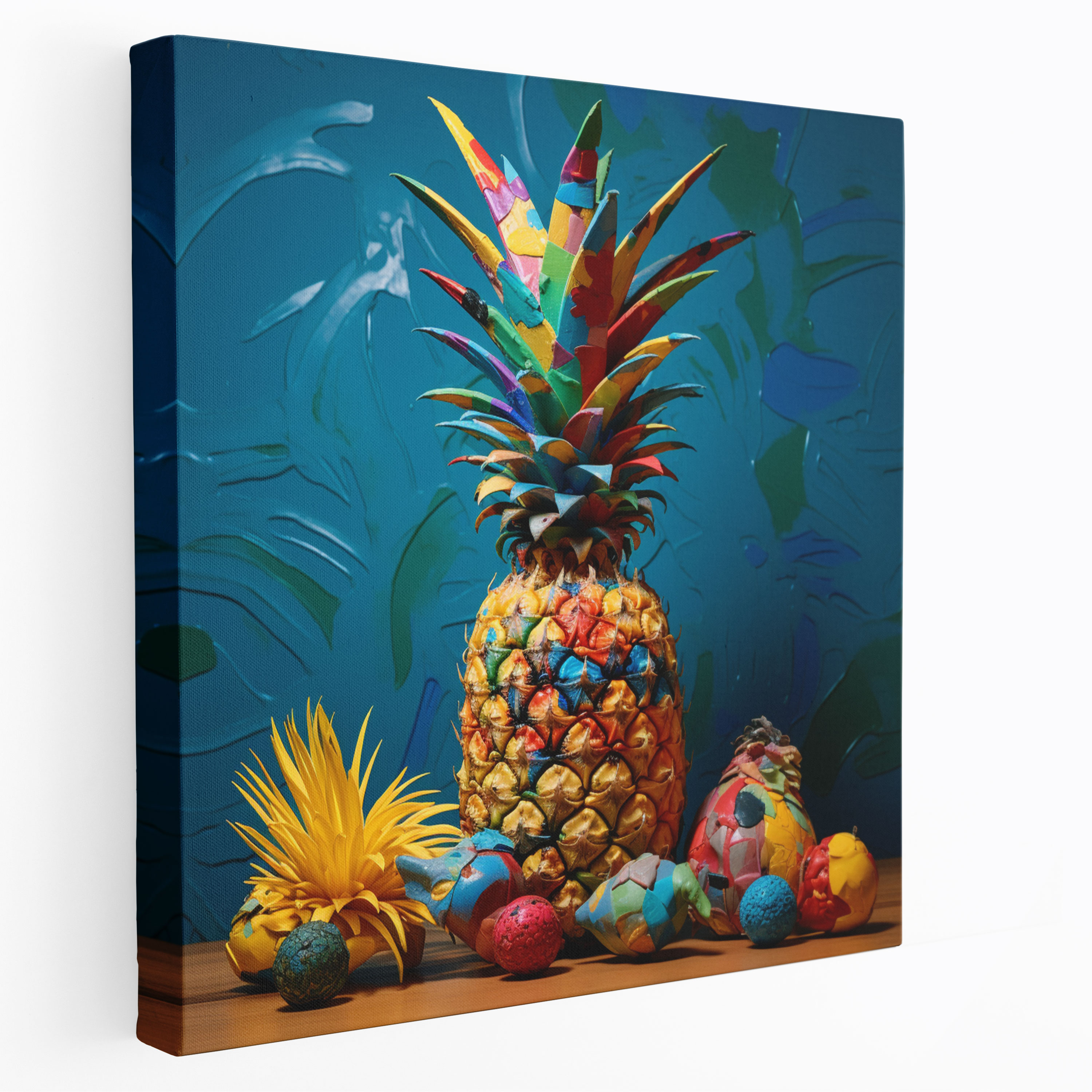 Ananas Wanddekoration - Ananas Leinwandbild Leinwandkunst Skulptur
