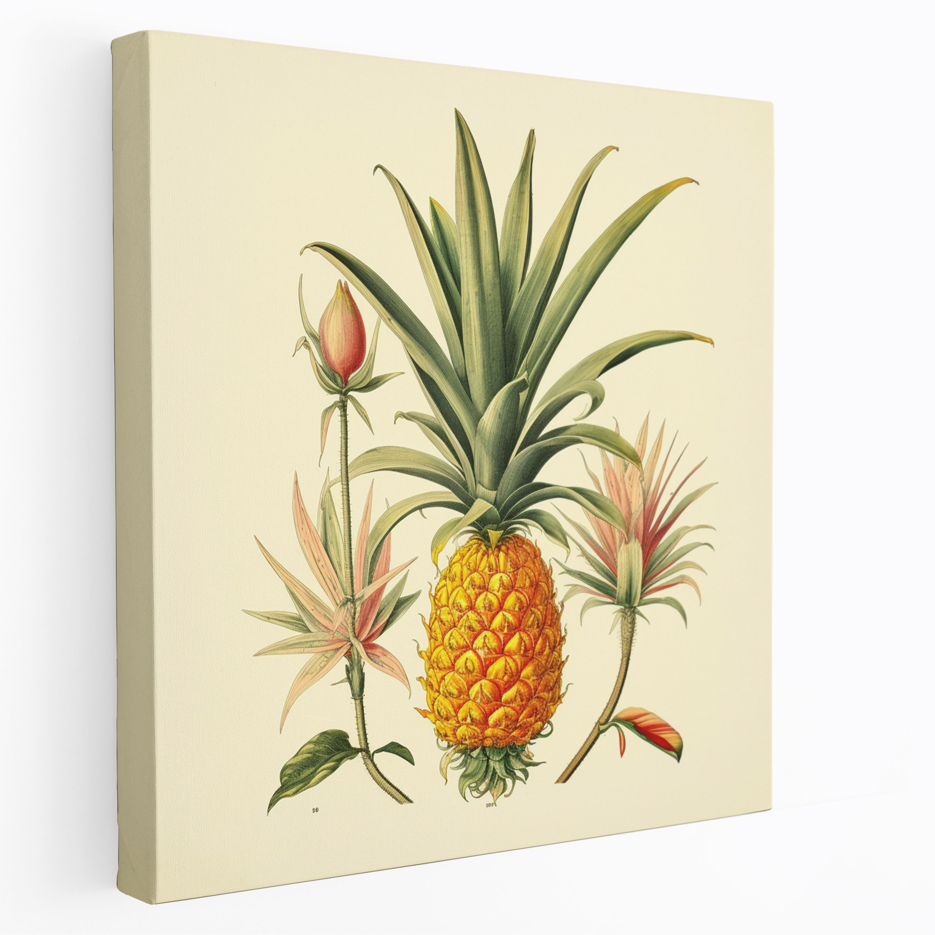 Pineapple Canvas Print - Pineapple, Vintage Botanical Illustration, Pineapple, Timeless Appeal