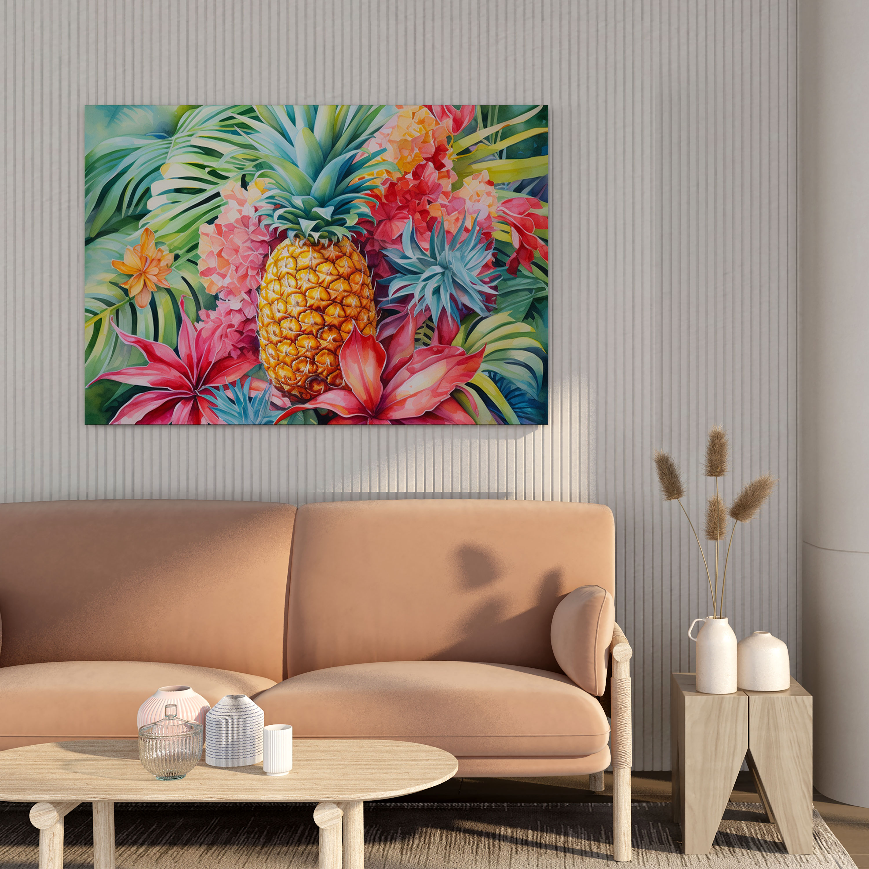 Tropisches Ananas Leinwandbild - Ananas Wohn-Dekoration Leinwand Kunst Leinwandbild