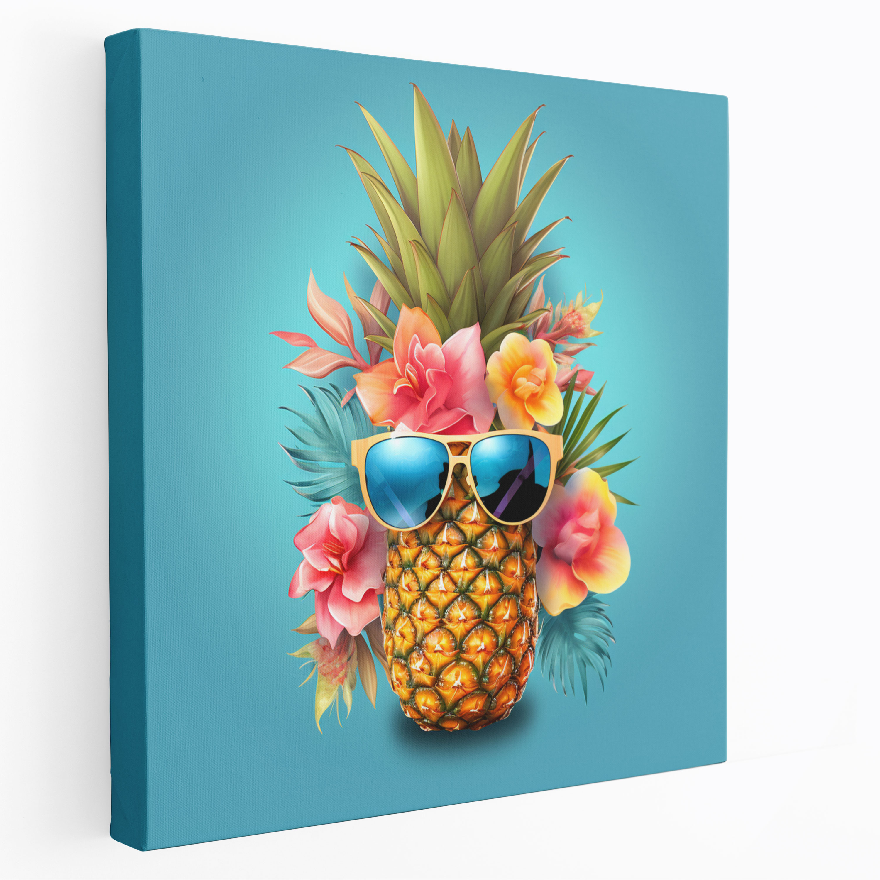 Pineapple Wall Art - Pineapple, Canvas, Floral Crown, Home Decoration