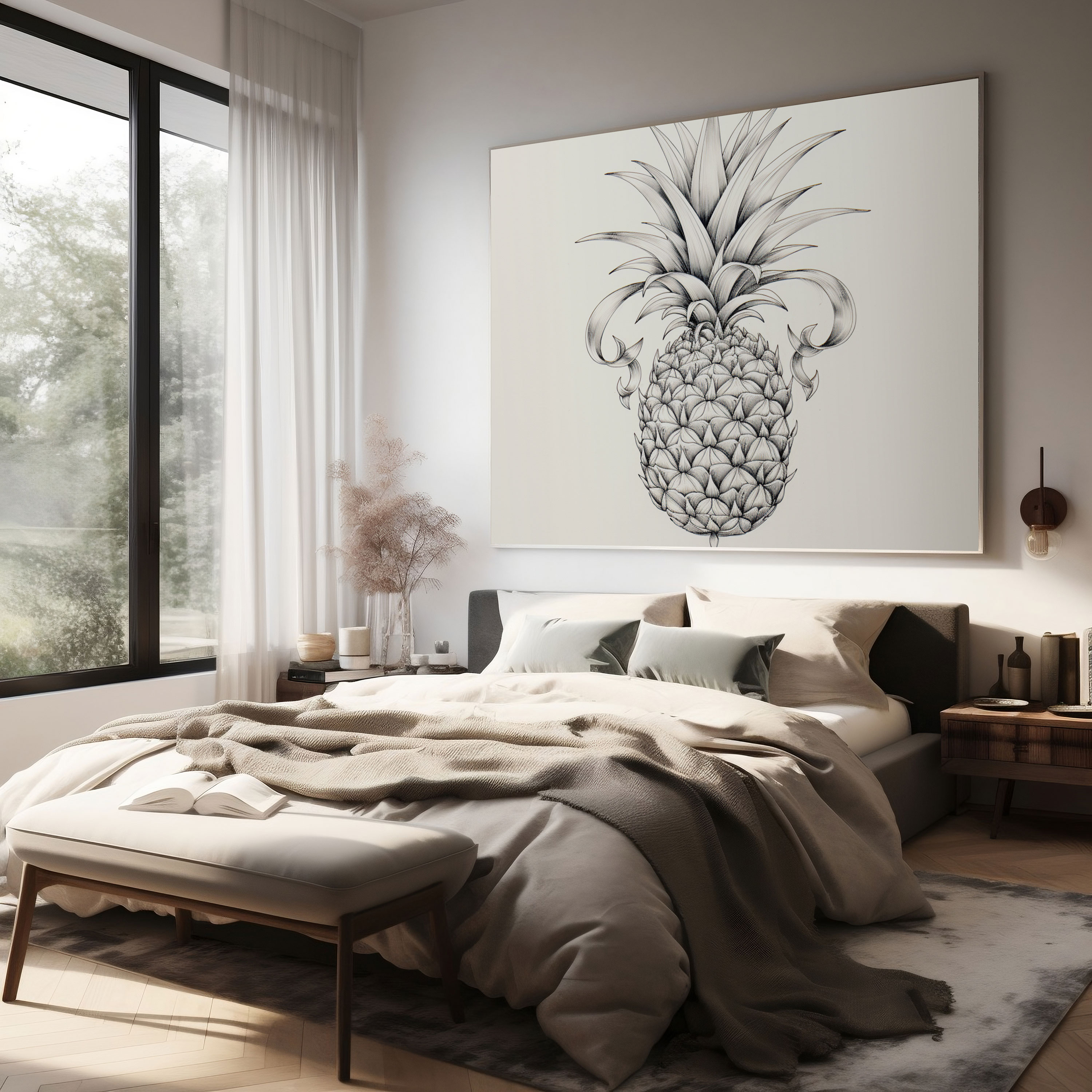 Intricate Pineapple Canvas Print - Pineapple, Pineapple, Home Decoration, Canvas Wall Art