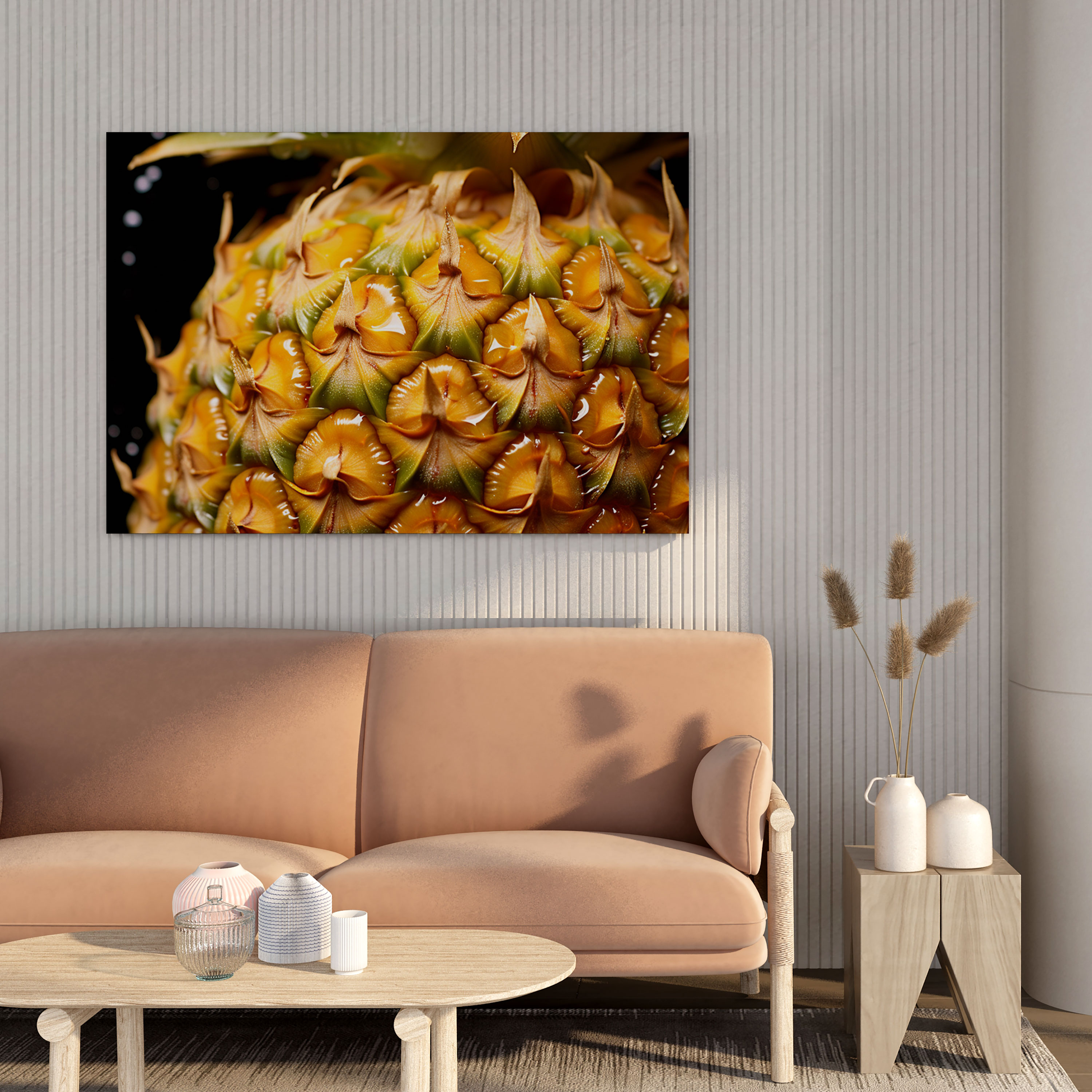 Textured Pineapple Canvas Print - Pineapple, Sophistication, Textured Skin, Wall Art