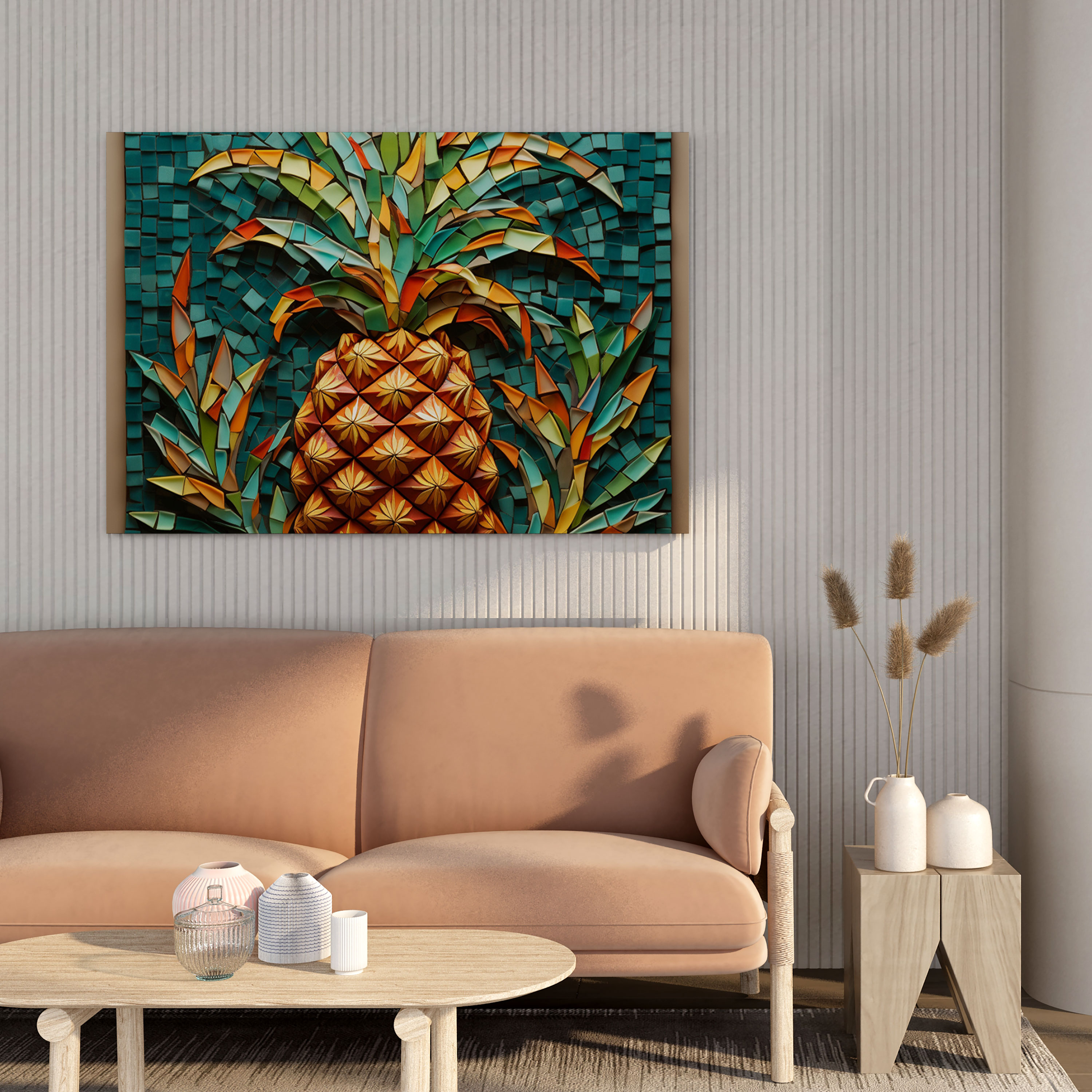 Pineapple Mosaic Wall Art - Pineapple, Wall Art, Canvas, Vibrant Colors