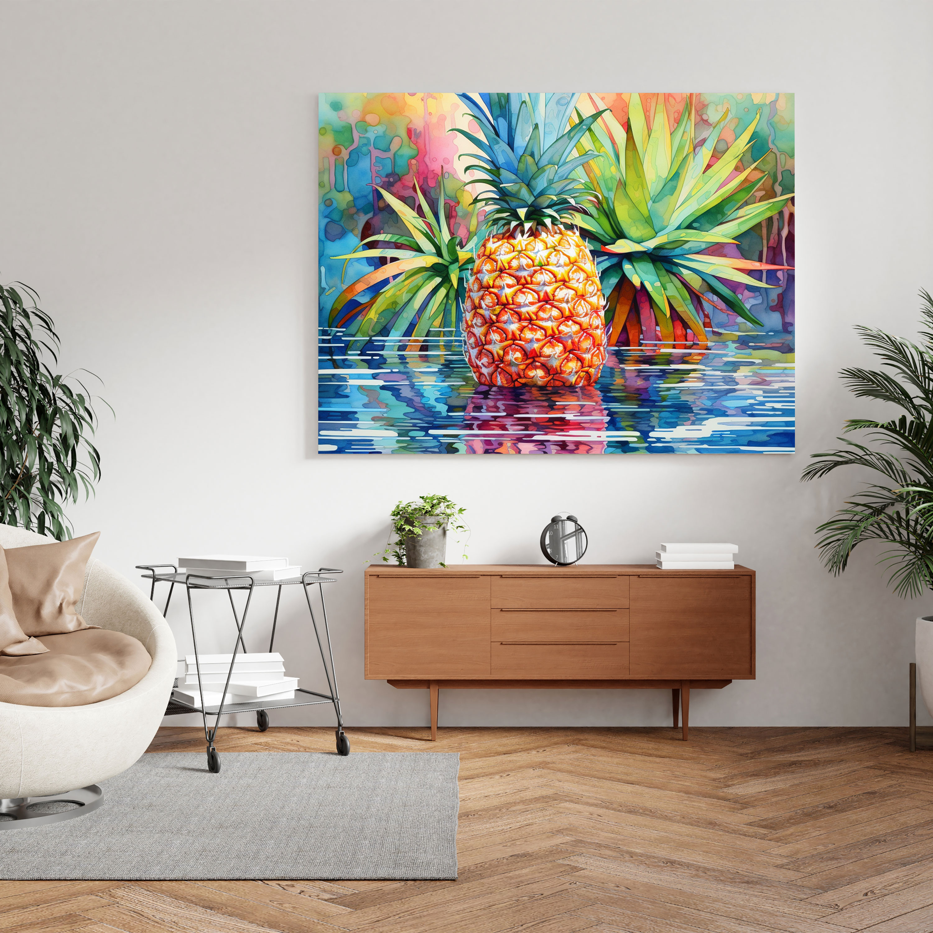 Pineapple Leinwandbild Wandkunst - Tropisch Wanddekoration Leinwandbild