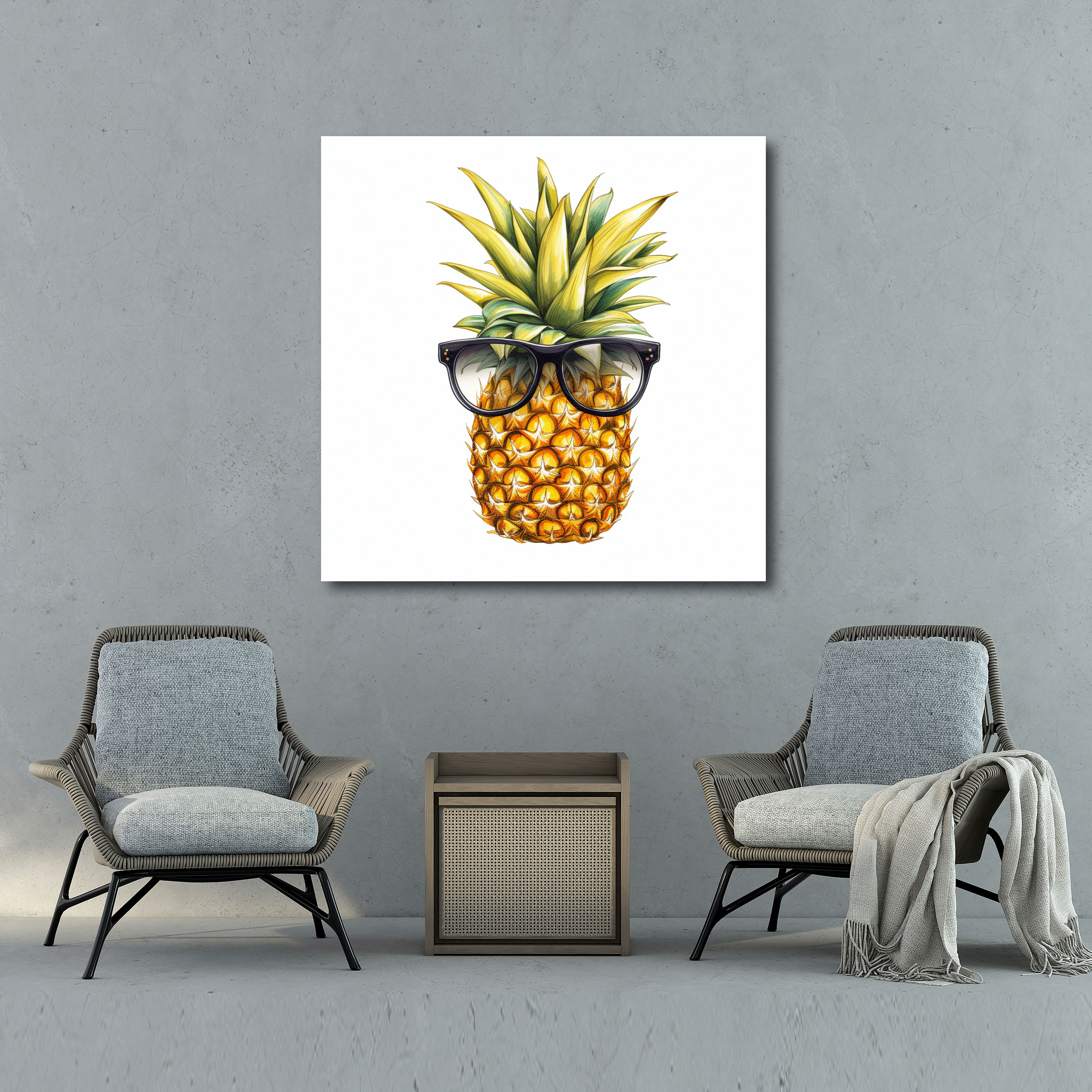 Pineapple Wall Decoration - Pineapple, Pineapple, Sunglasses, Canvas Print
