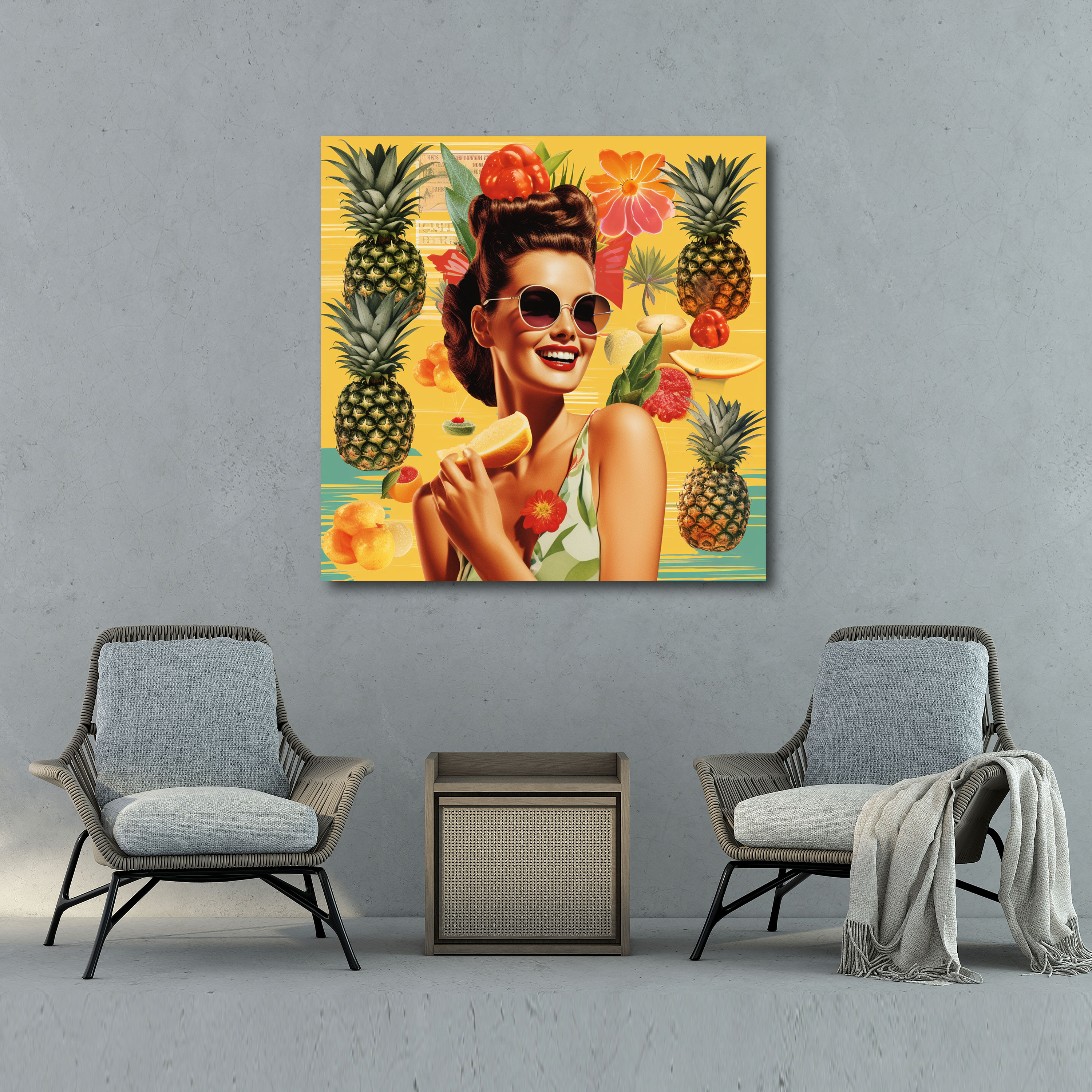 Vintage Pineapple Wall Decoration - Pineapple, Vintage, Home Decoration, Wall Art