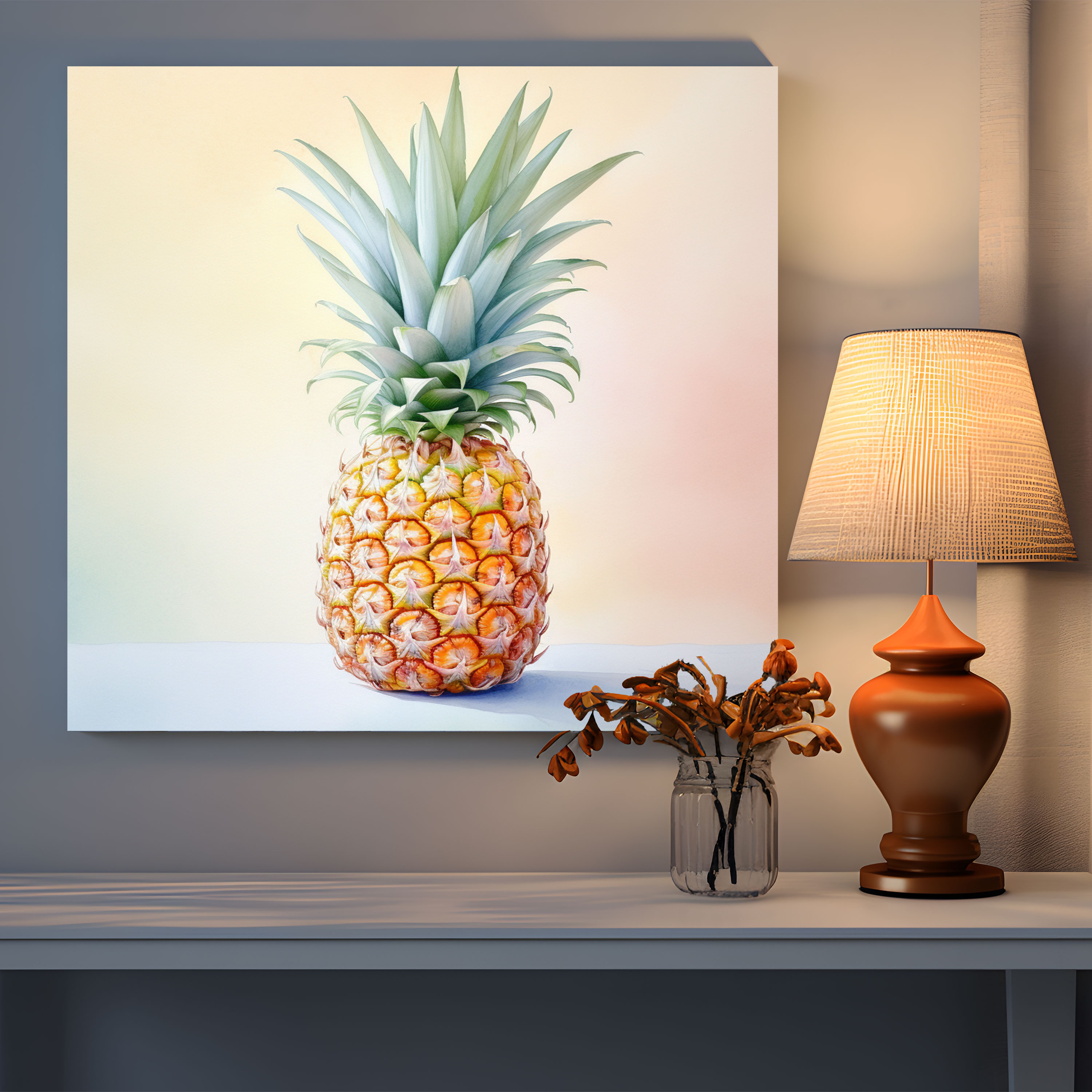 Tranquil Pineapple Canvas Print - Pineapple, Wall Decoration, Canvas Print, Pineapple