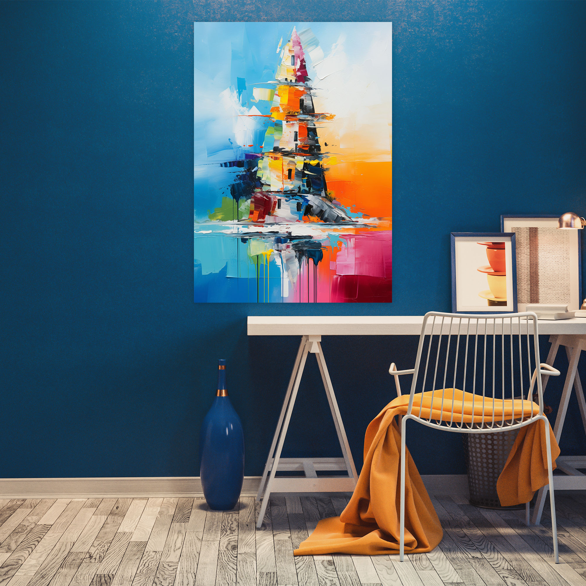 Leaning Tower Of Pisa Canvas Print - Leaning Tower Of Pisa, Vibrant Colors, Wall Decoration, Home Decoration