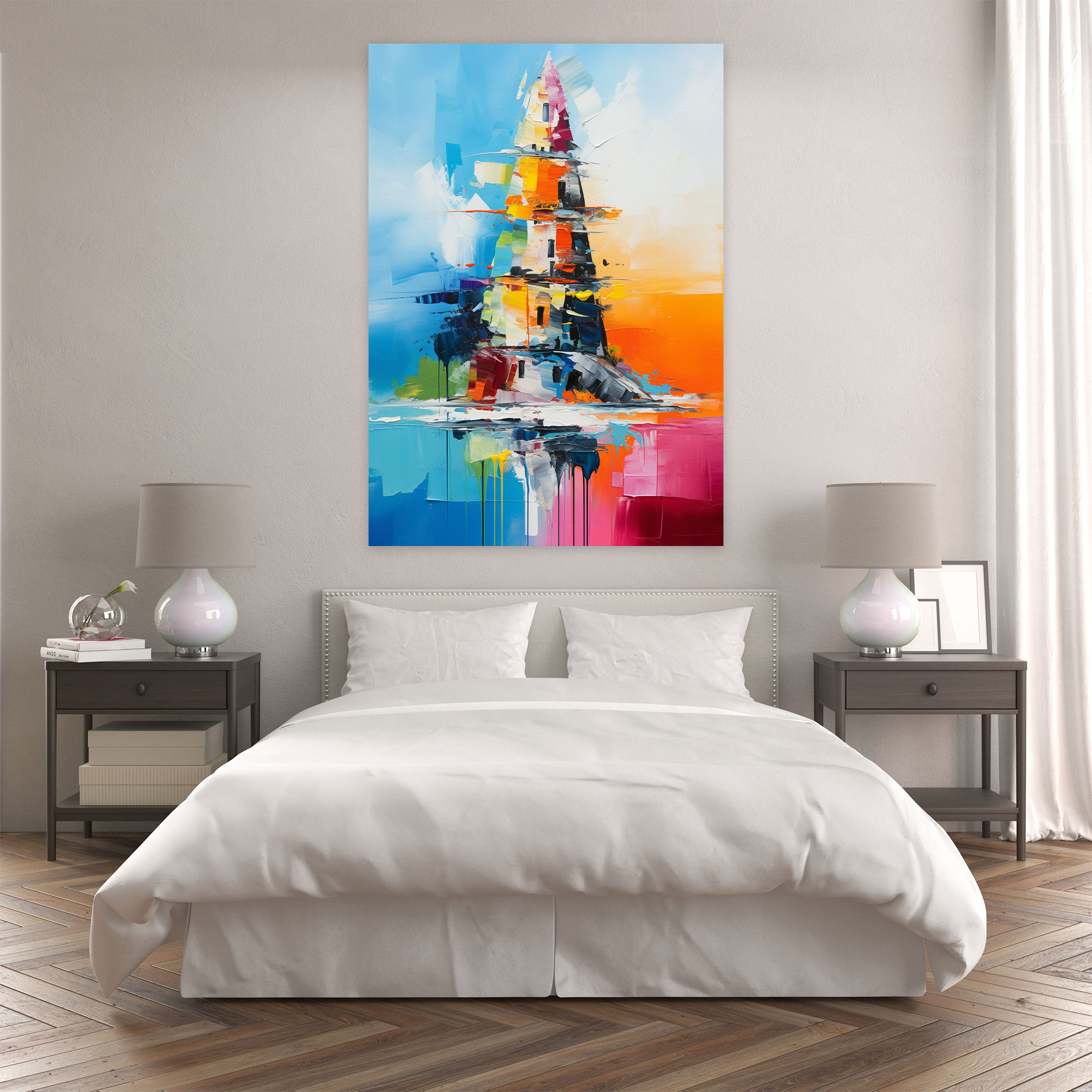 Leaning Tower Of Pisa Canvas Print - Leaning Tower Of Pisa, Vibrant Colors, Wall Decoration, Home Decoration