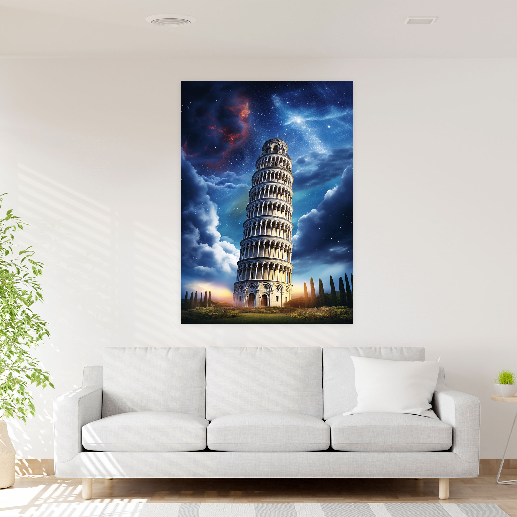 Leaning Tower Of Pisa Canvas Print - Leaning Tower Of Pisa, Whimsy, Wall Decoration, Surreal