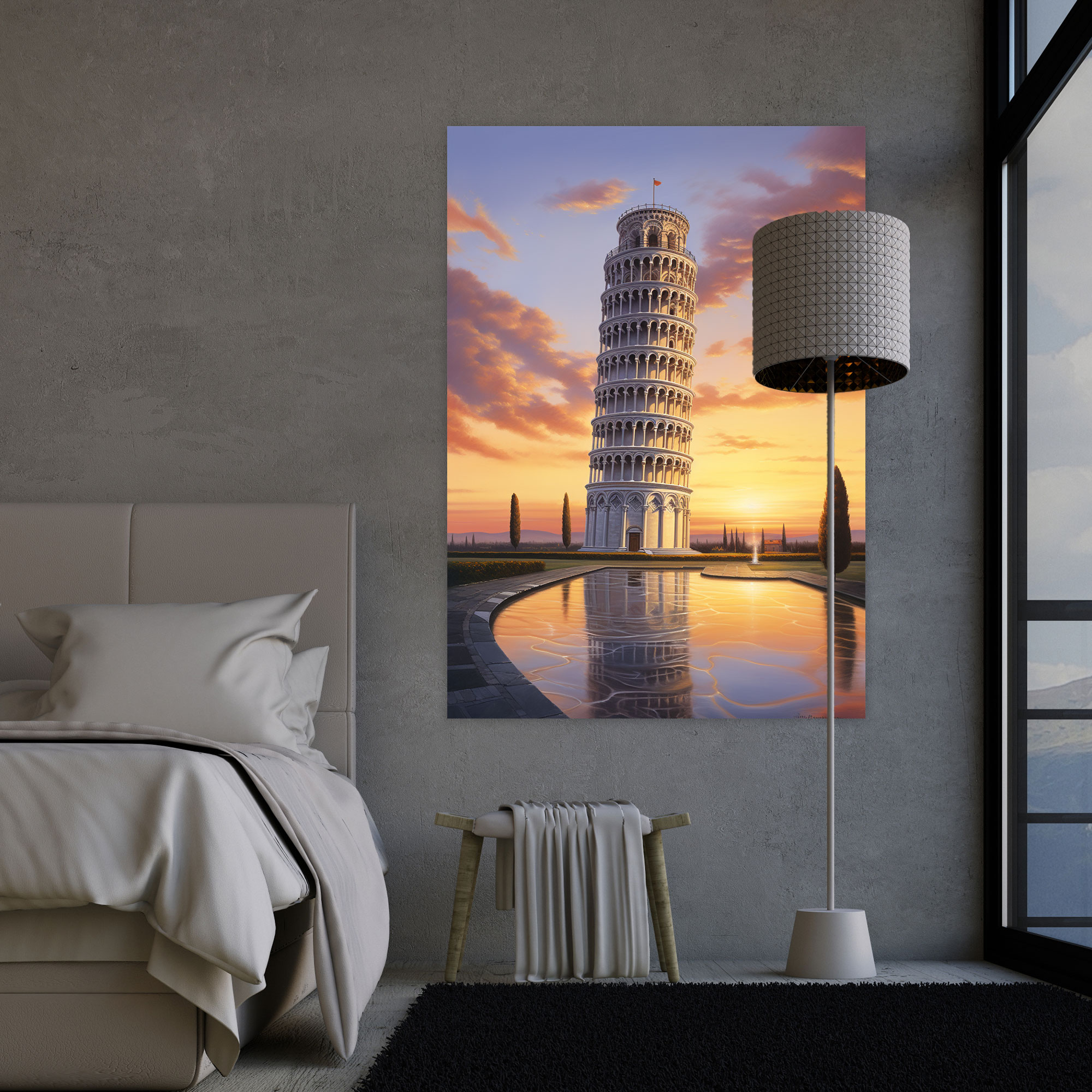 Leaning Tower Of Pisa Canvas Print - Leaning Tower Of Pisa, Pastel Painting, Canvas, Leaning Tower Of Pisa