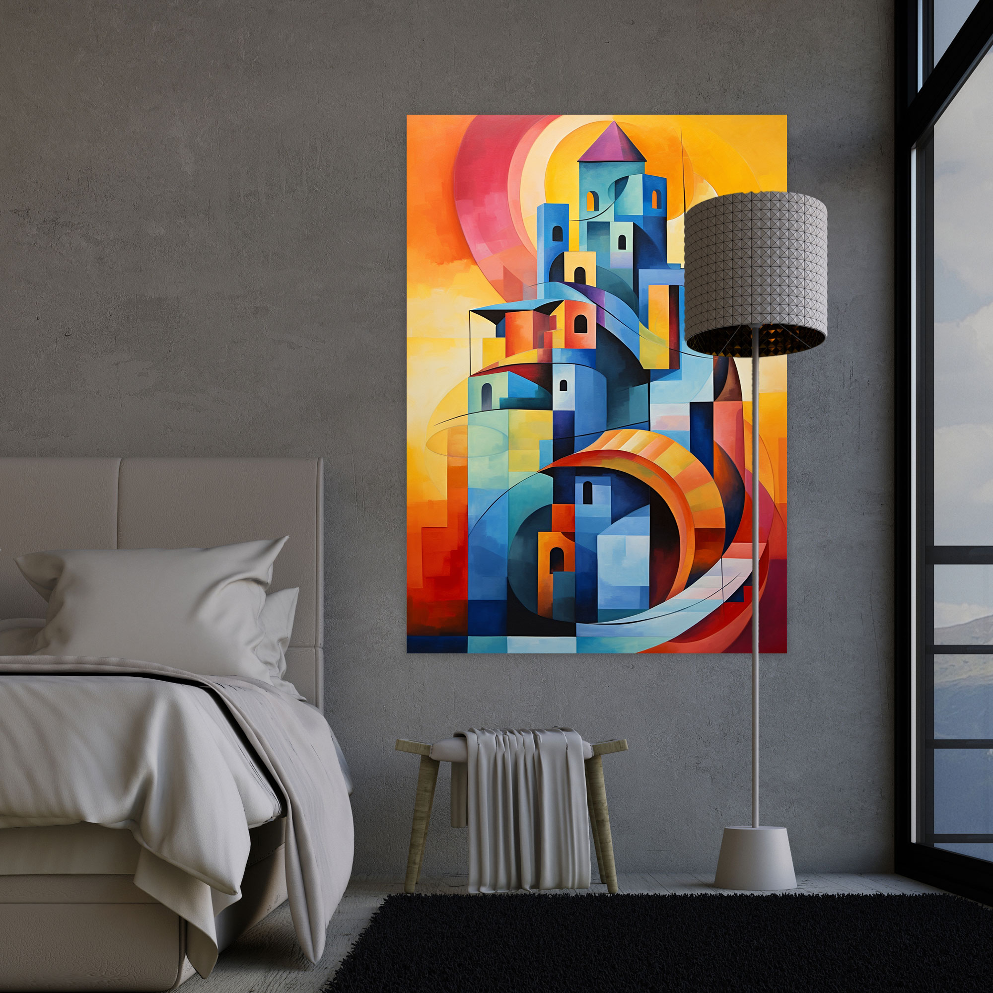 Leaning Tower Of Pisa Abstract Canvas Print - Leaning Tower Of Pisa, Canvas Wall Art, Home Decoration, Wall Art
