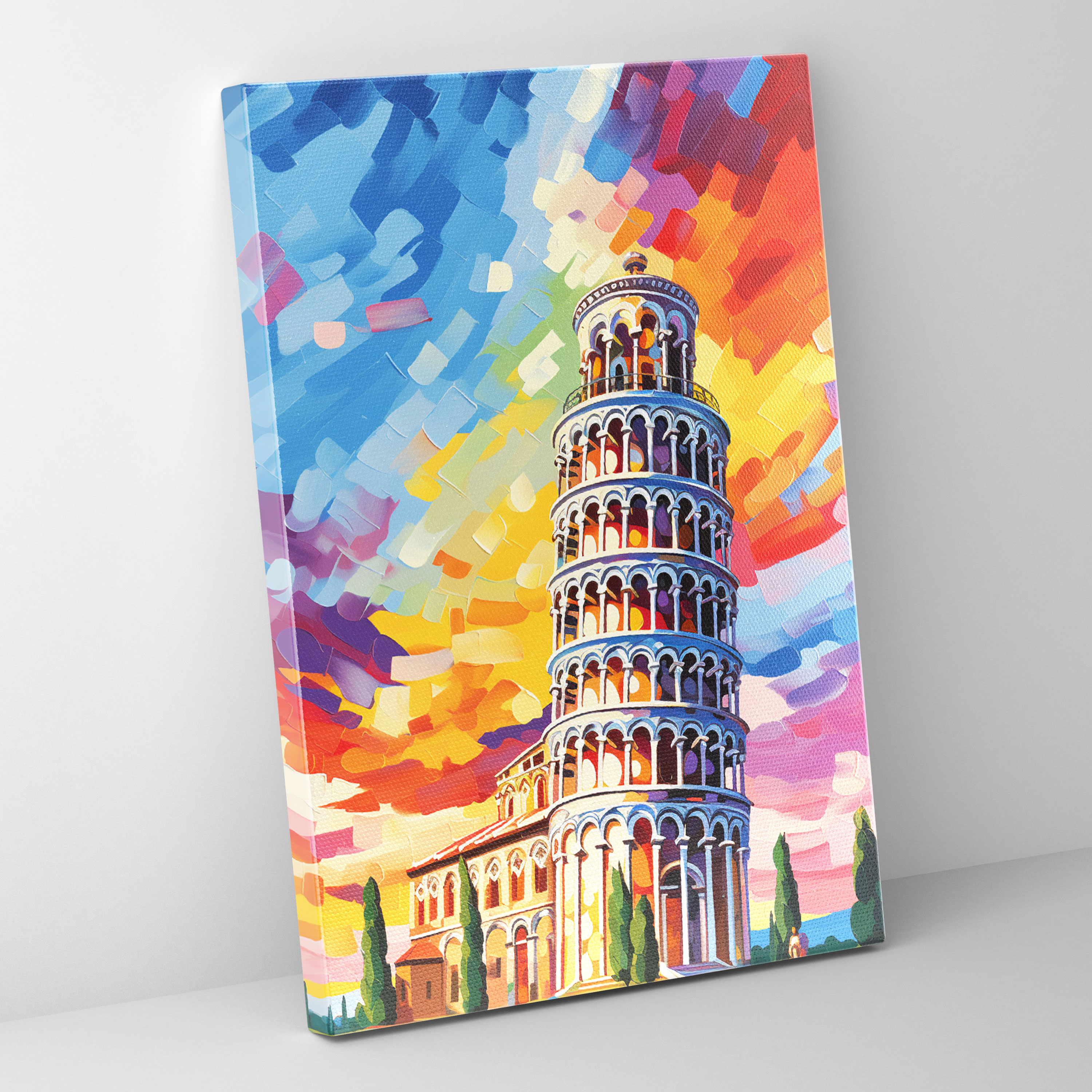 Pisa Eğik Kulesi Tablo Sanatı - Ev Dekorasyonu İzlenimci Tarz