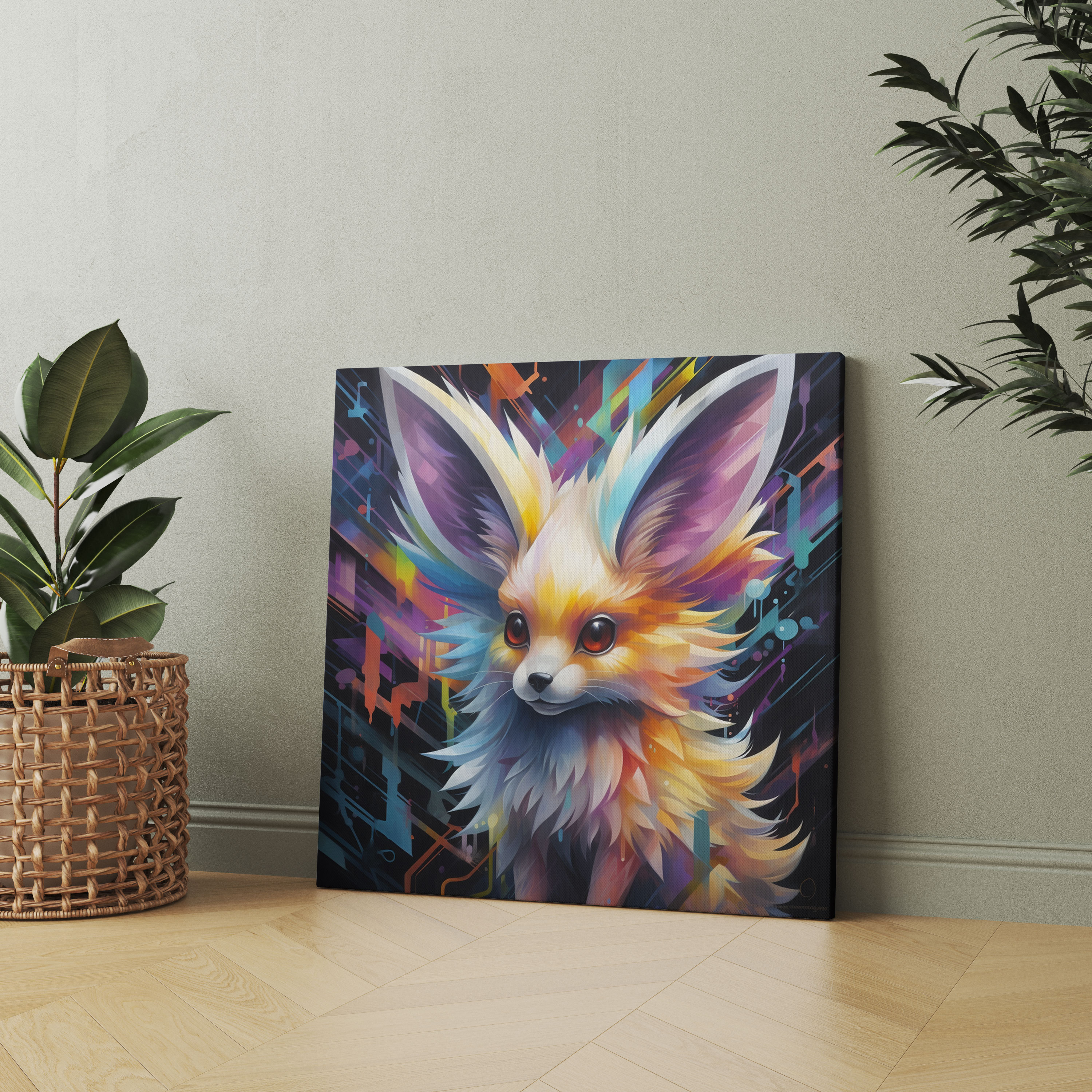 Pokemon Duvar Dekorasyonu: Çeşitli Tonlarda Soyut Eevee - Pokemon Modern Kompozisyon Duvar Dekorasyonu